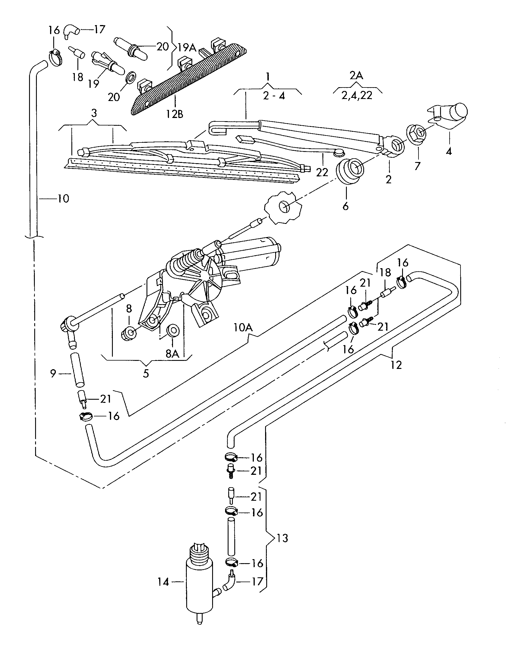 VW 7M3 955 435 - Brat stergator, parbriz parts5.com