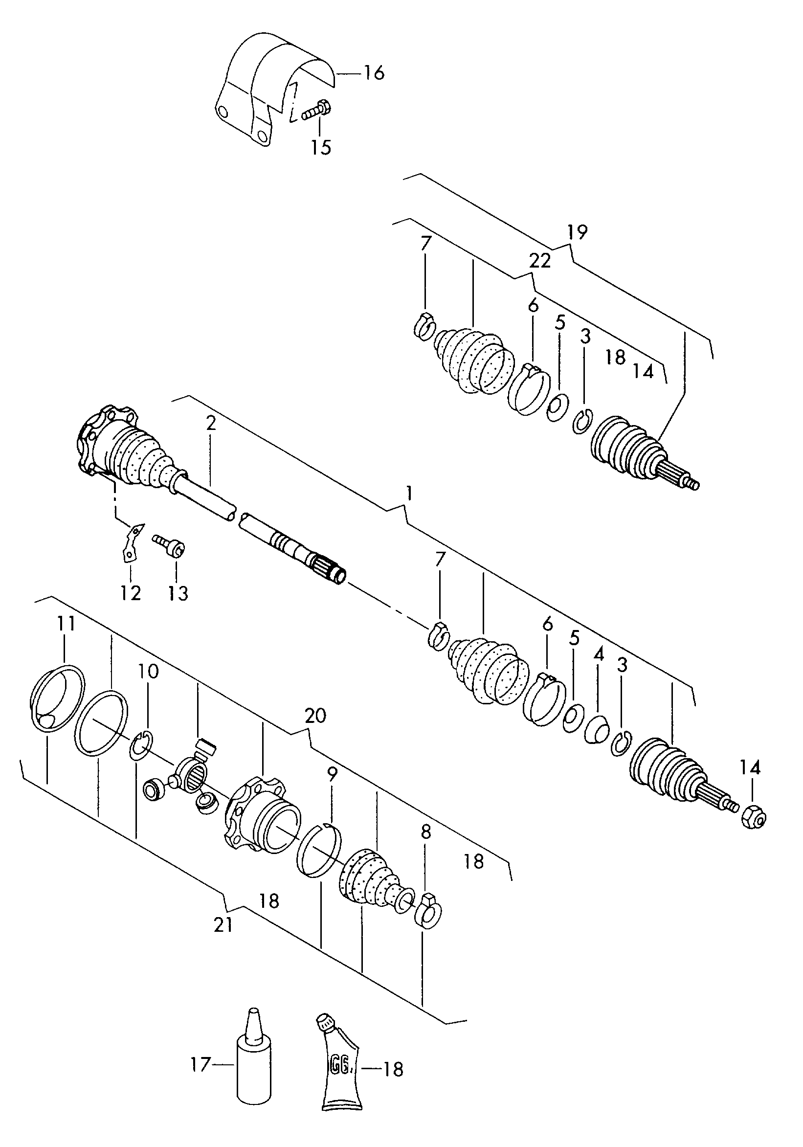 Skoda 1K0 498 203 - Φούσκα, άξονας μετάδ. κίνησης parts5.com