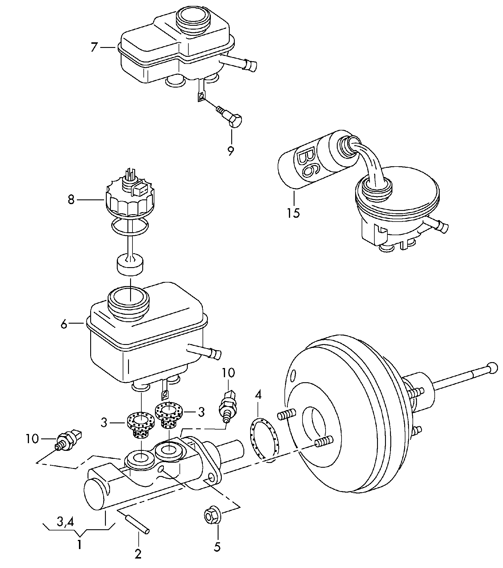 VW 1J1 611 349 - Vas de expansiune, lichid frana parts5.com