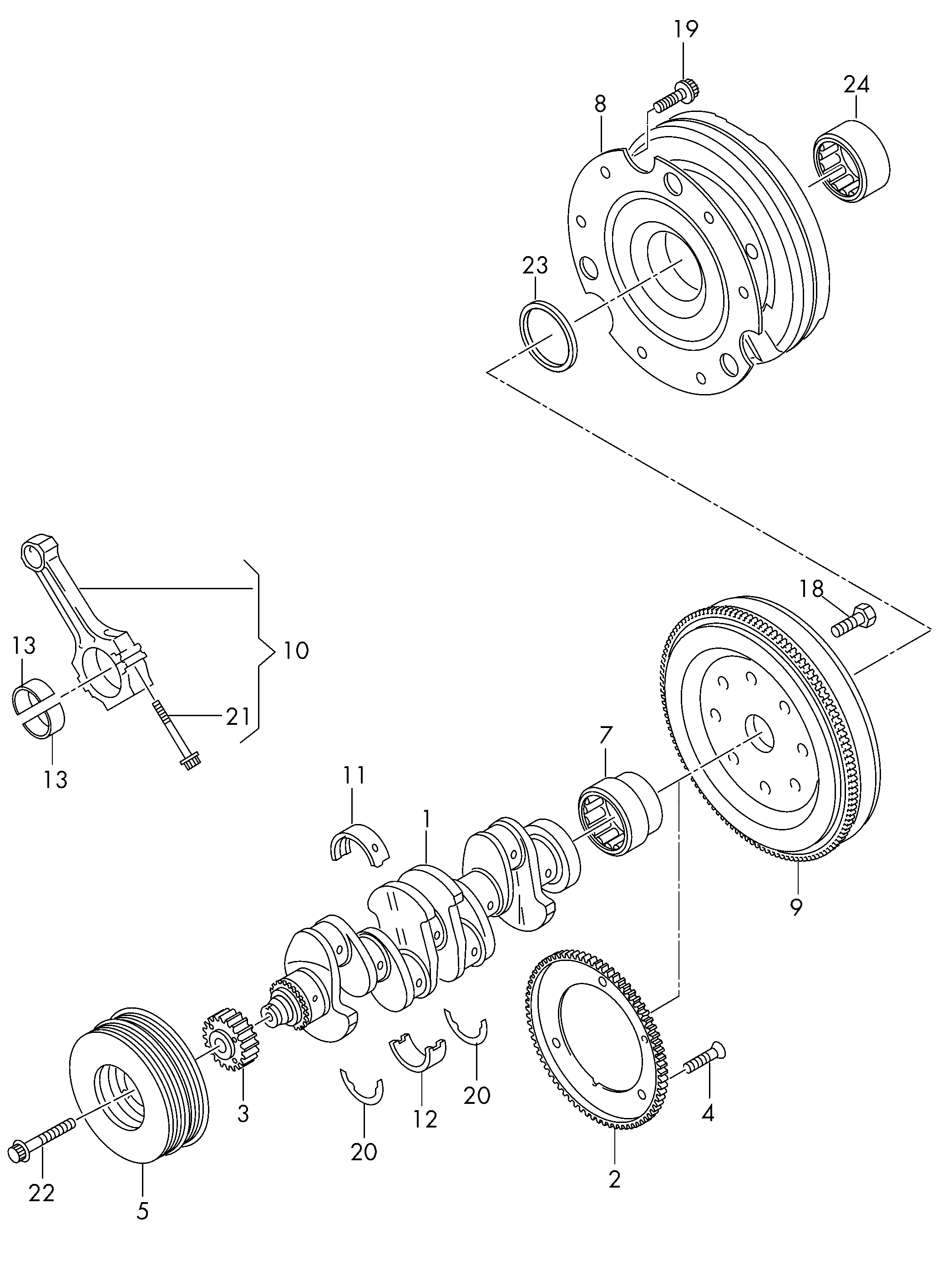 AUDI 06H 105 243 K - Fulie curea, arbore cotit parts5.com