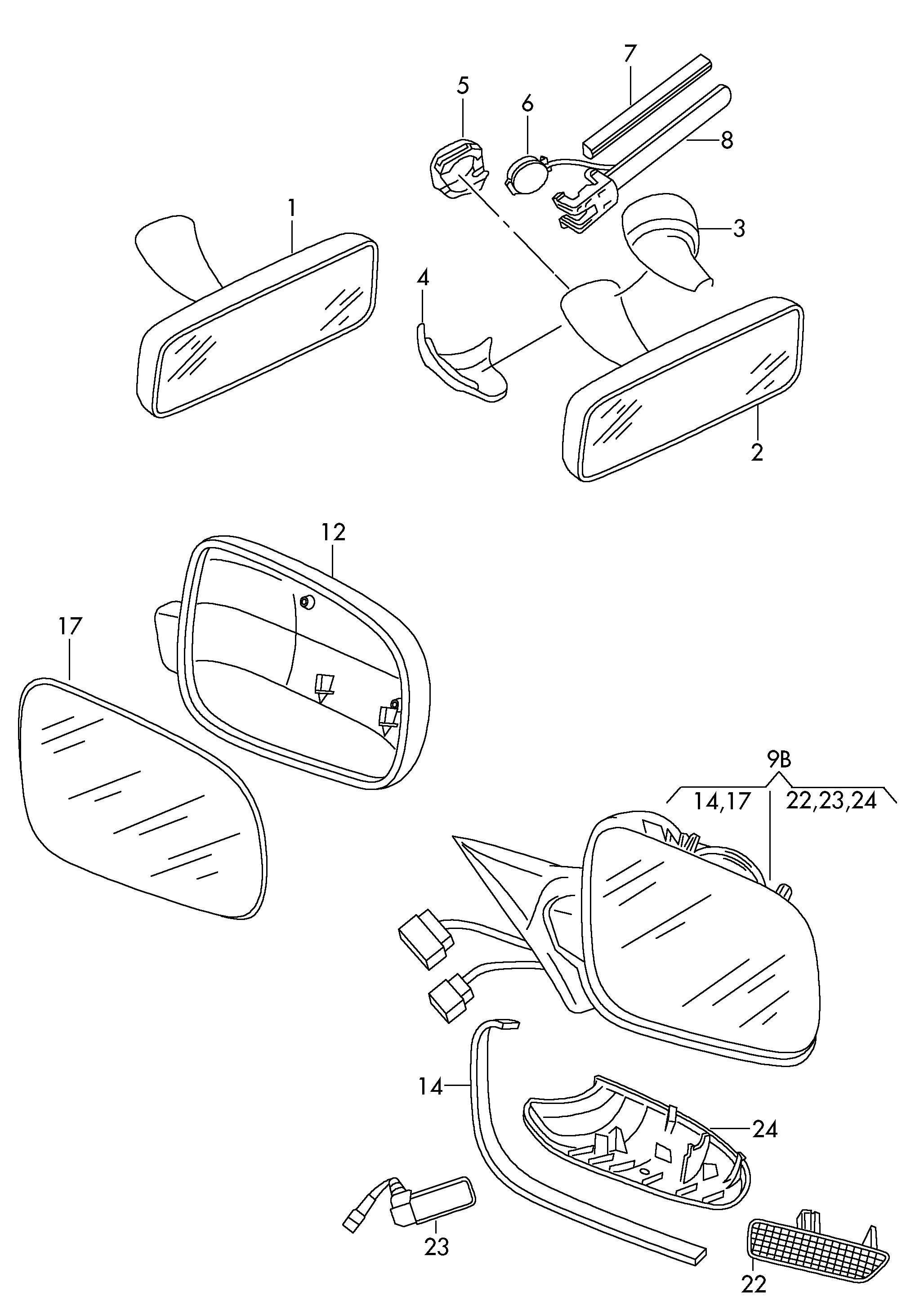 VW 1K0 857 521 K - Szkło lusterka, lusterko zewnętrzne parts5.com