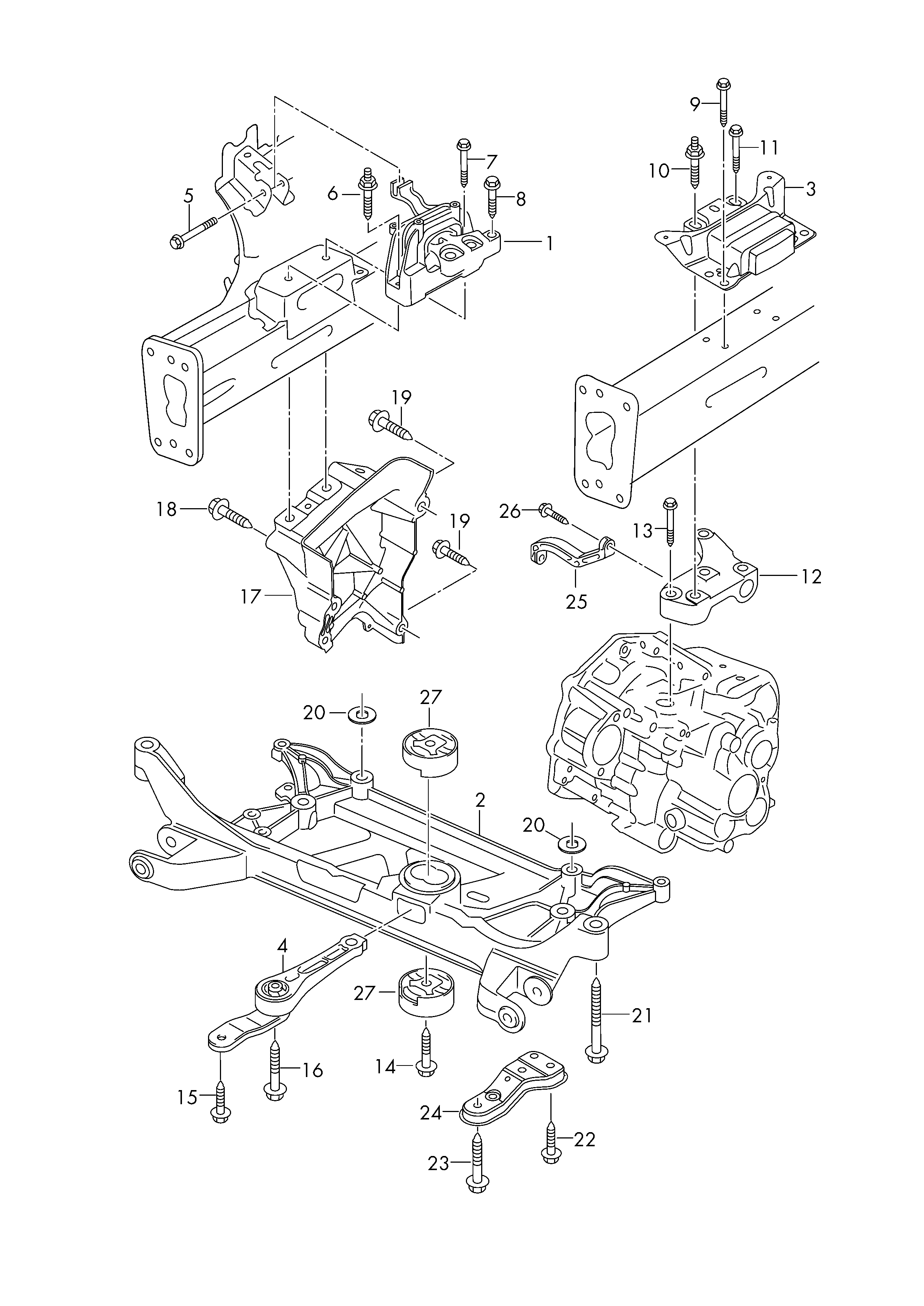 VAG 5Q0 199 855 N - Ulożenie manuálnej prevodovky parts5.com