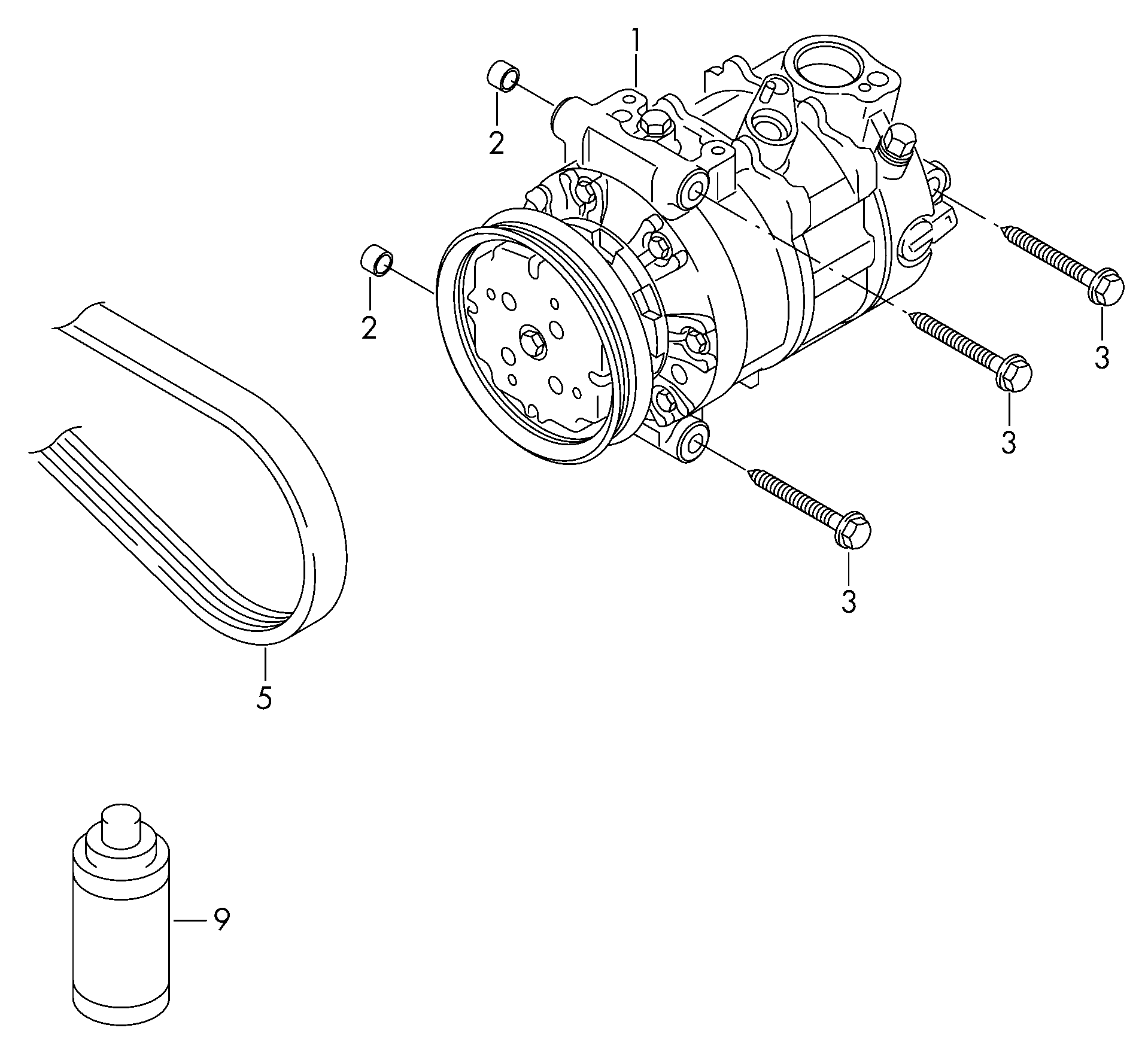 Seat 5Q0820803C - Kompressor,kliimaseade parts5.com