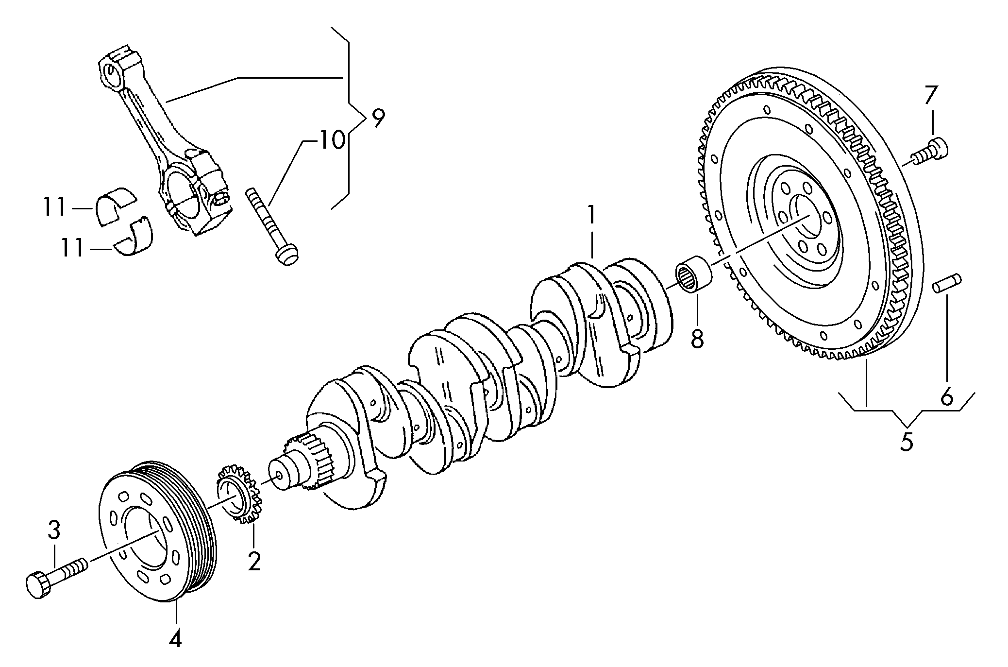 VW 04C105243D - Riemenscheibe, Kurbelwelle parts5.com