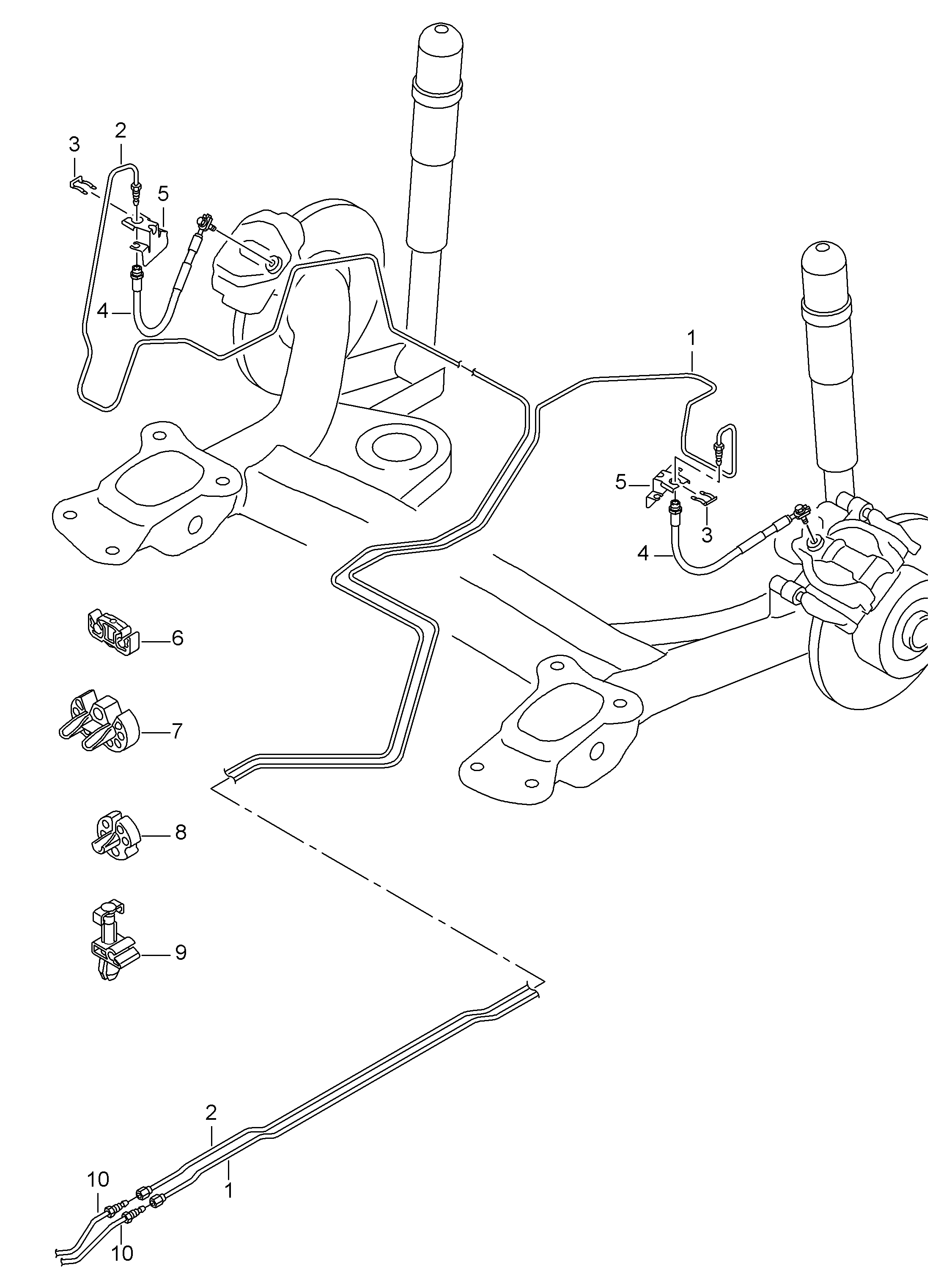 Seat 191 611 715 - Holding Bracket, brake hose parts5.com