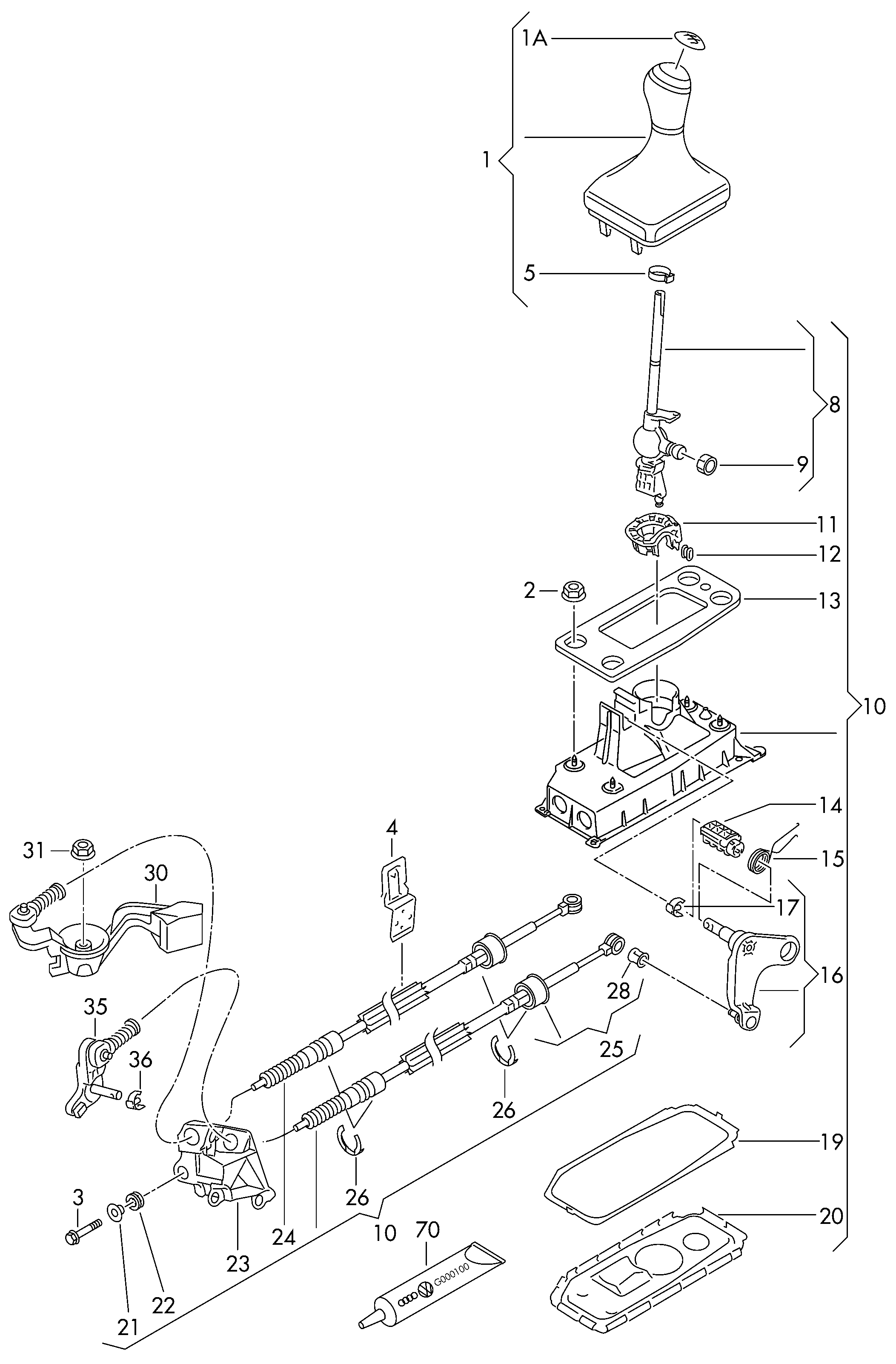 VW 6R0711202 - Υποδοχή, μοχλός επιλογής parts5.com