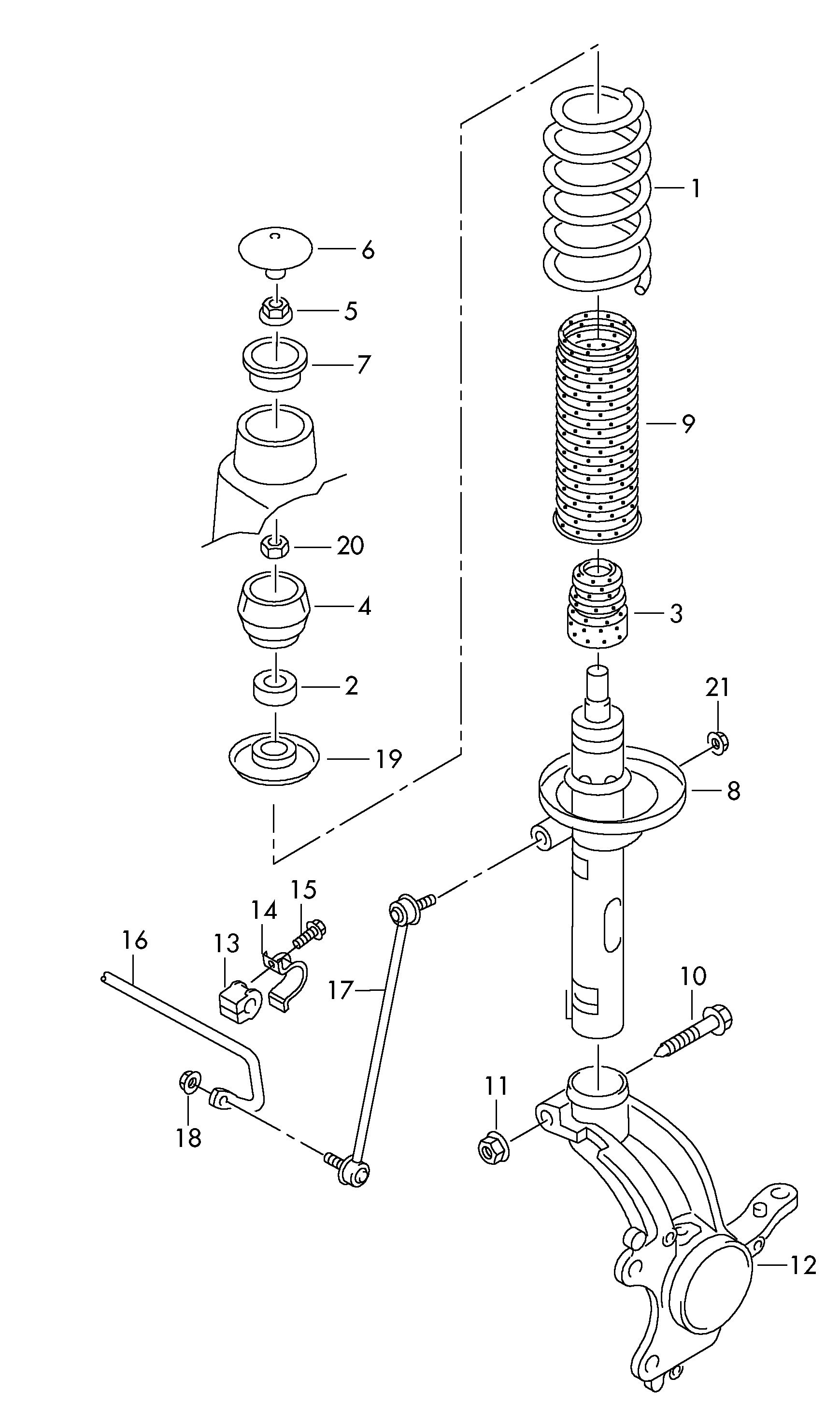 Skoda 6R0 411 315 A - Entretoise / tige, stabilisateur parts5.com