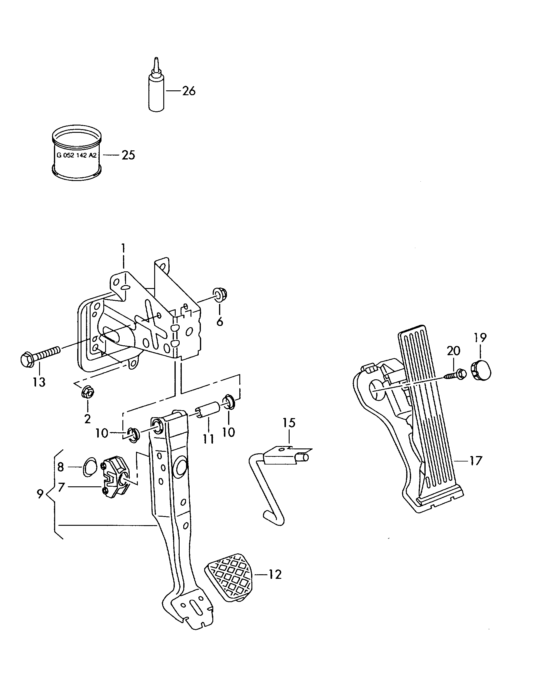 Skoda 1K1 721 503 AB - Set pedale conducere parts5.com