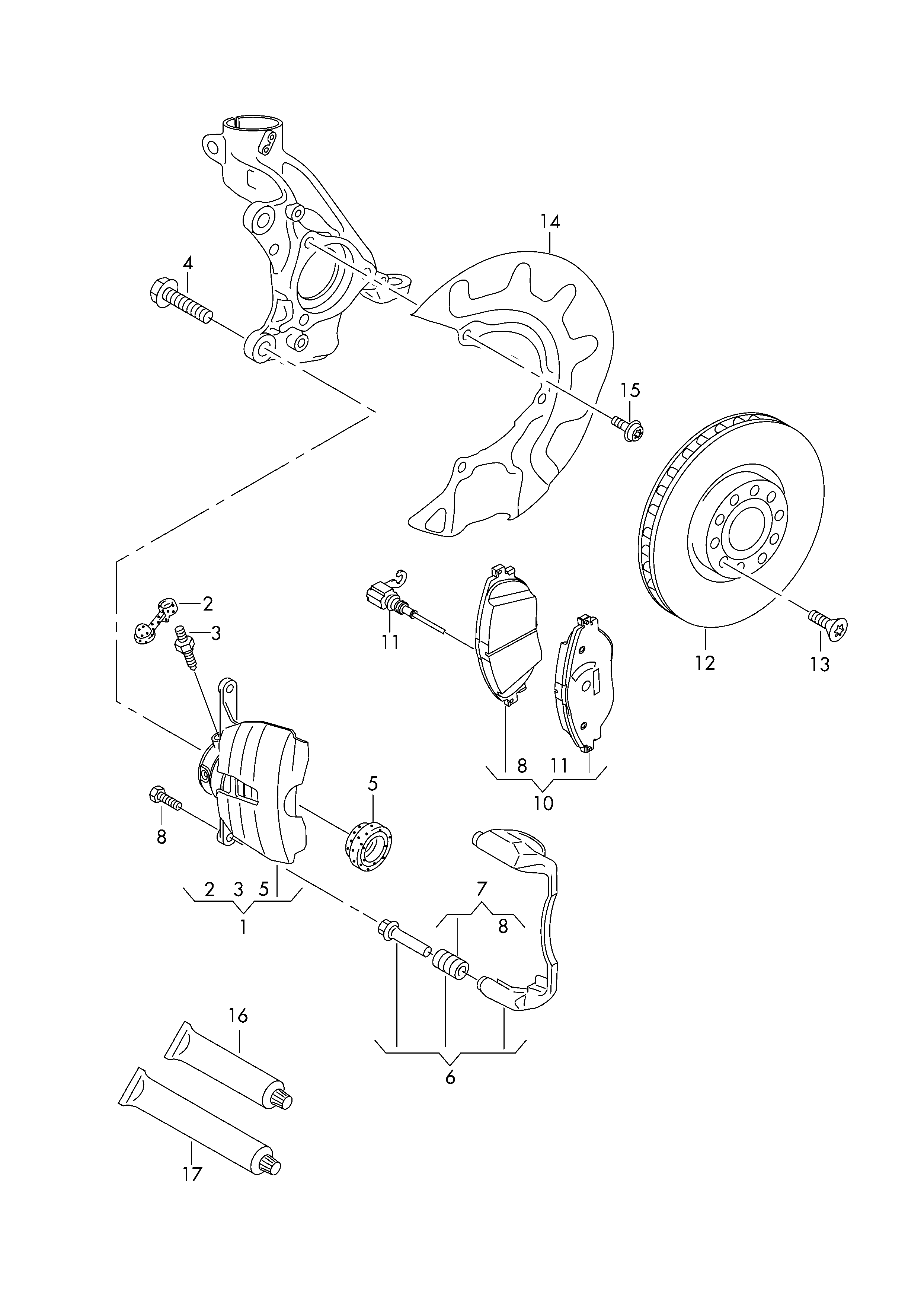 VAG 5Q0698471 - Sada na opravy, brzdový třmen parts5.com