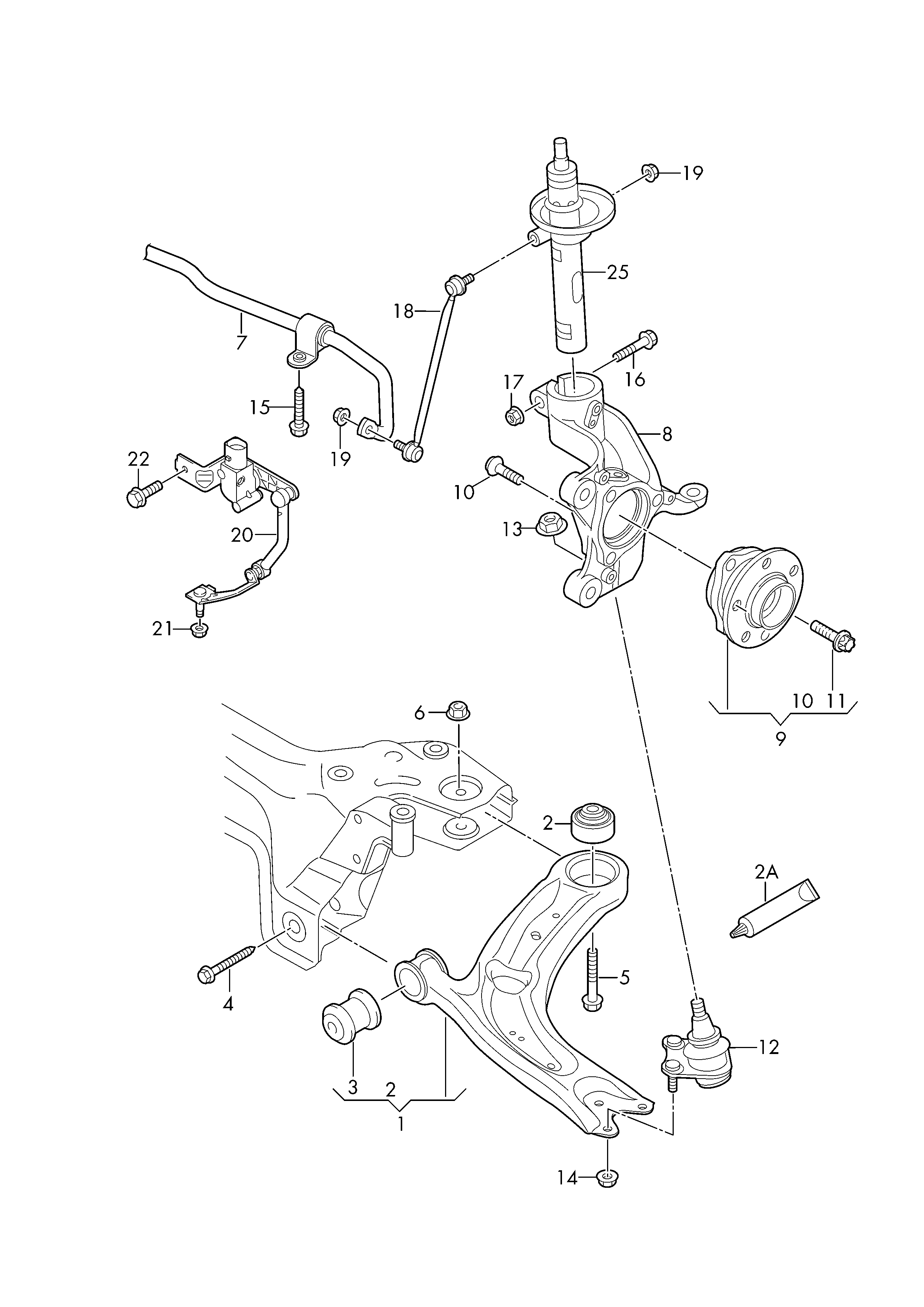 VAG 8V0 498 625 A - Komplet kolesnega lezaja parts5.com