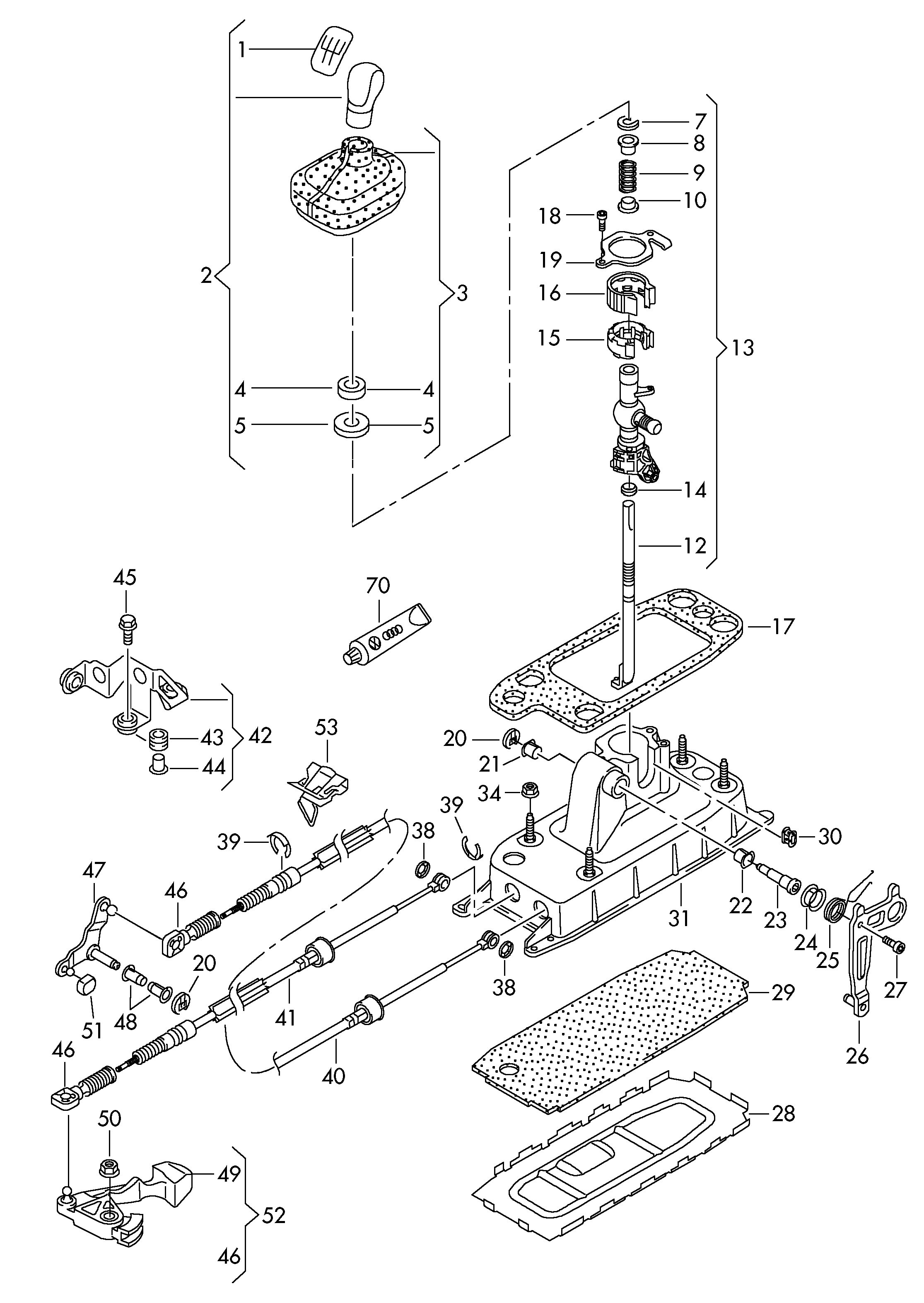 Skoda 1K0 711 203C - Set za popravku, ručica menjača parts5.com