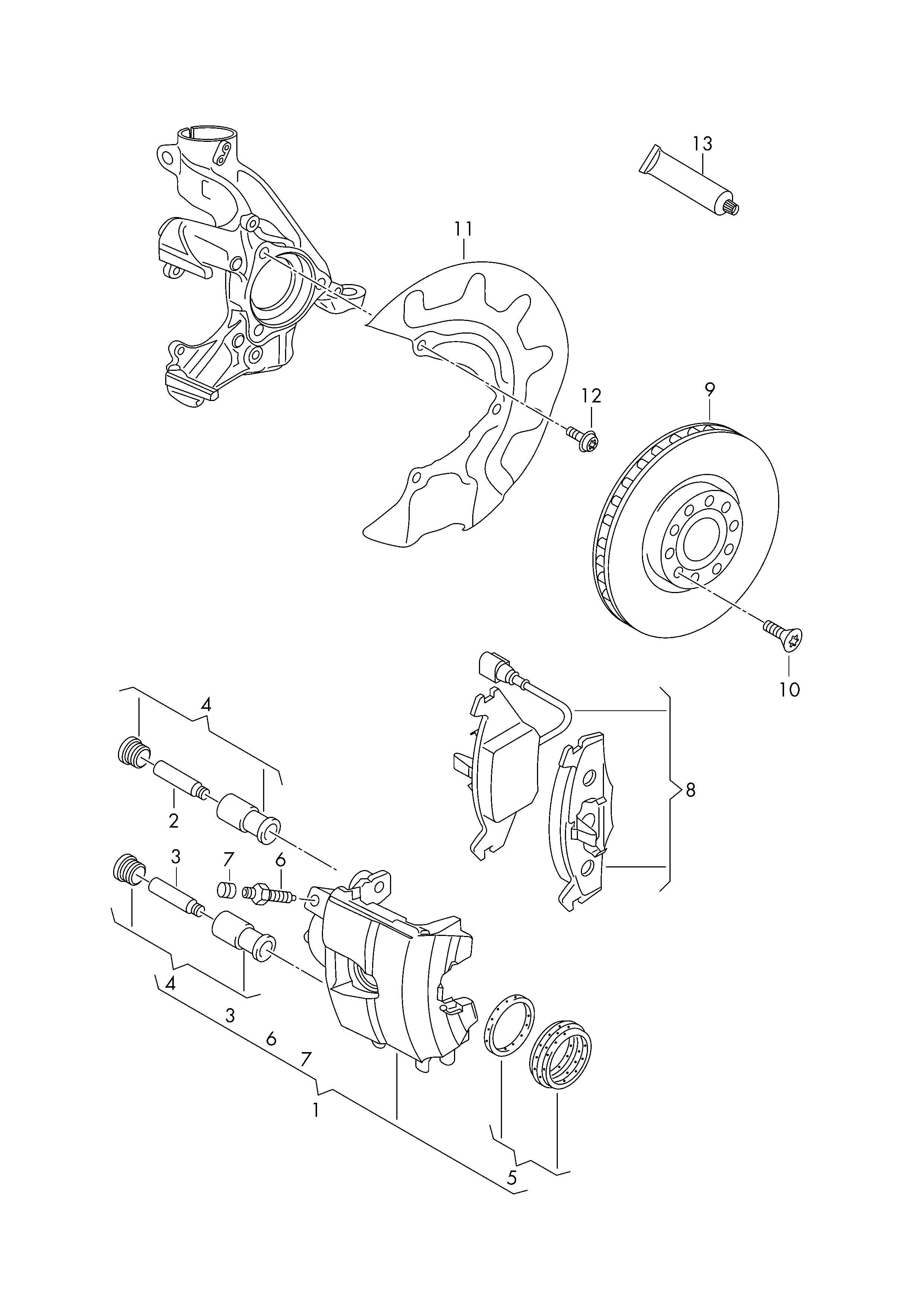 AUDI (FAW) 5Q0698151C - Комплект спирачно феродо, дискови спирачки parts5.com