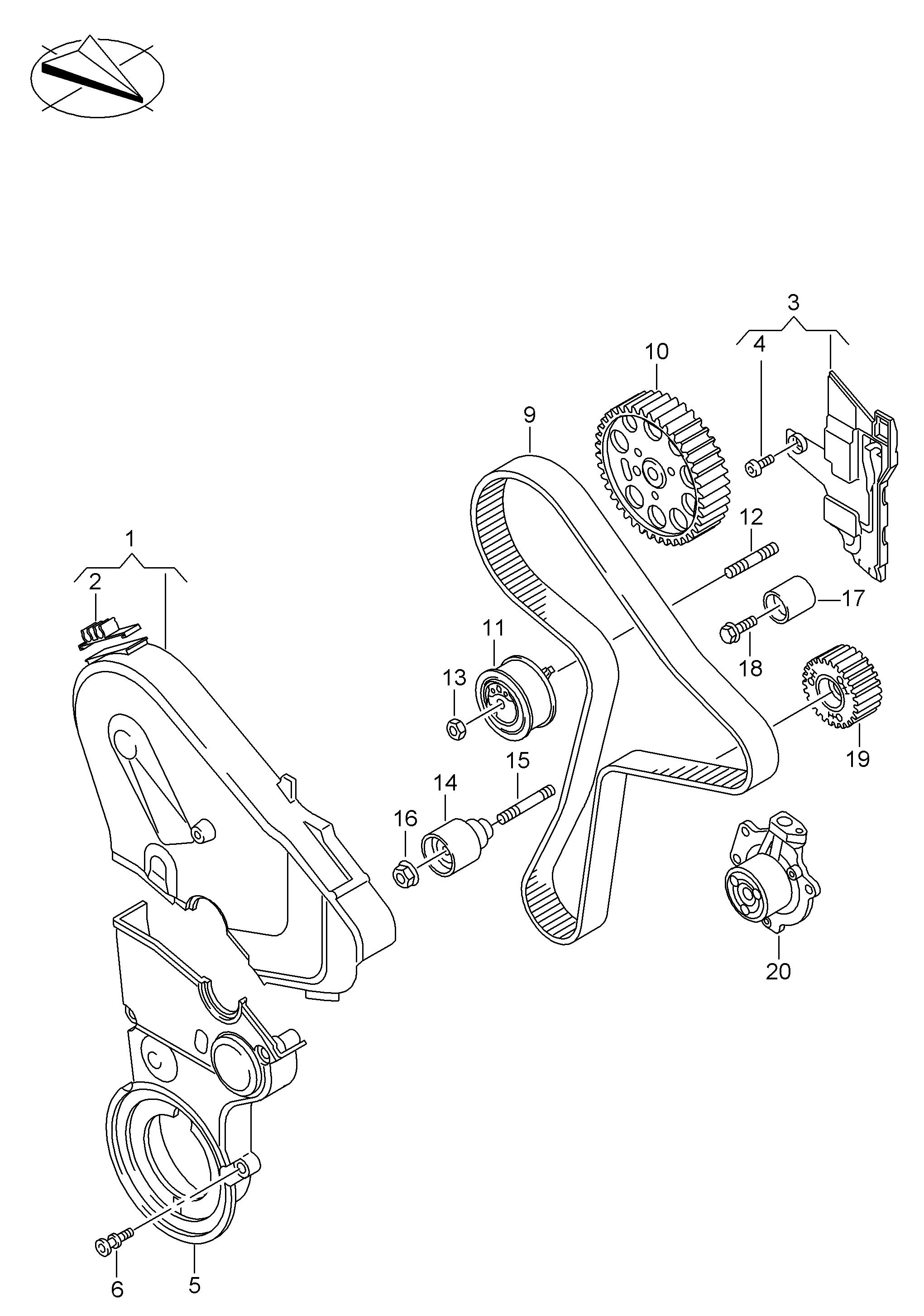 VAG 04L109243D - Zatezač, zupčasti kaiš parts5.com