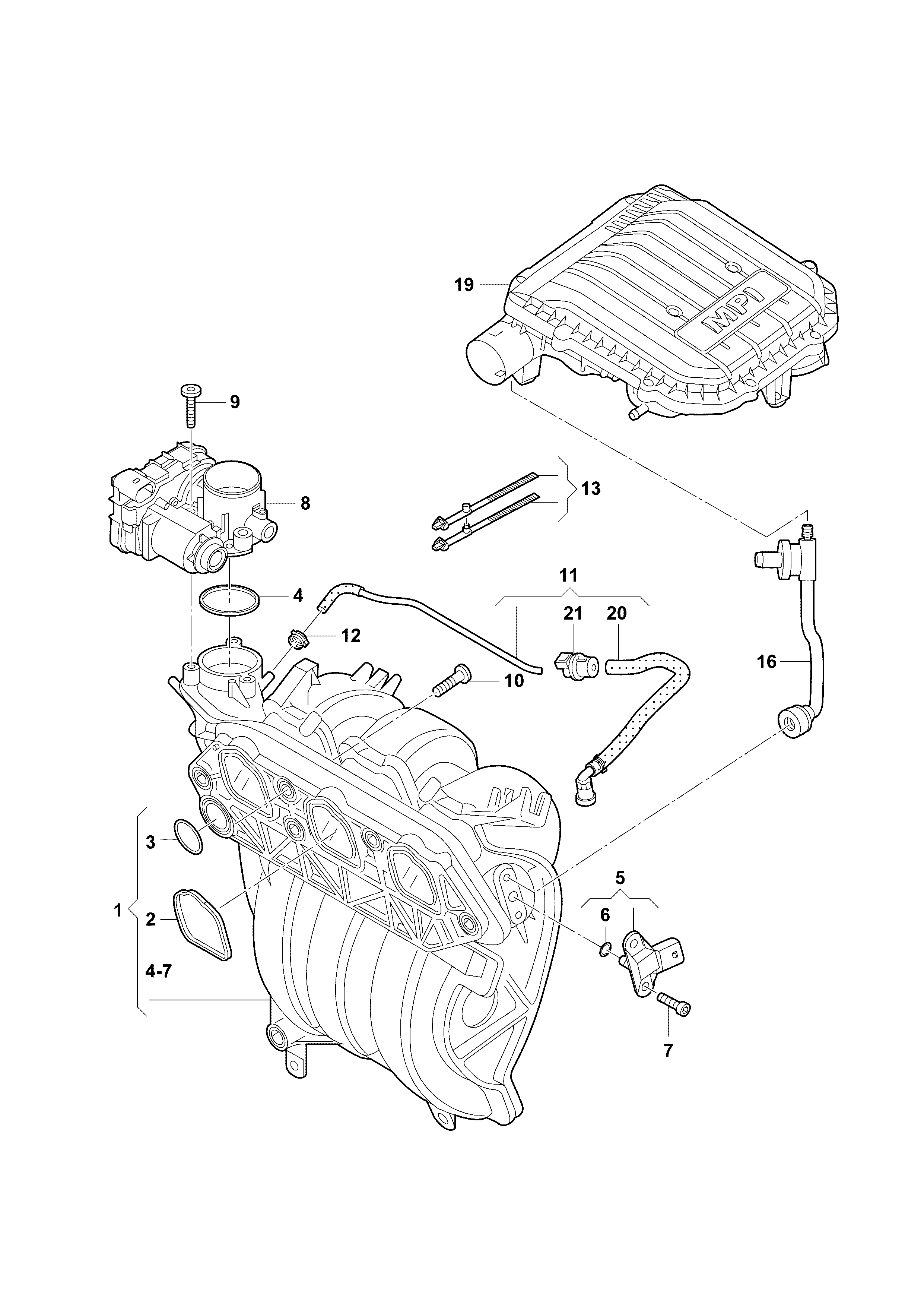 VAG 04C 129 717 C - Τσιμούχα, πολλαπλή εισαγωγής parts5.com