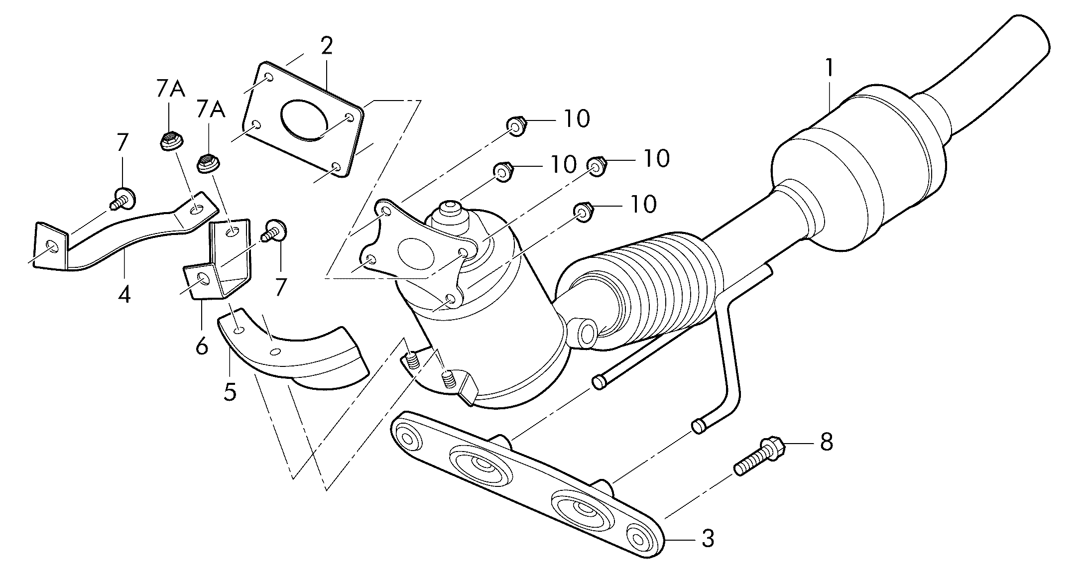 AUDI 04E 253 039 D - Комплект гарнитури, изпускателен колектор parts5.com