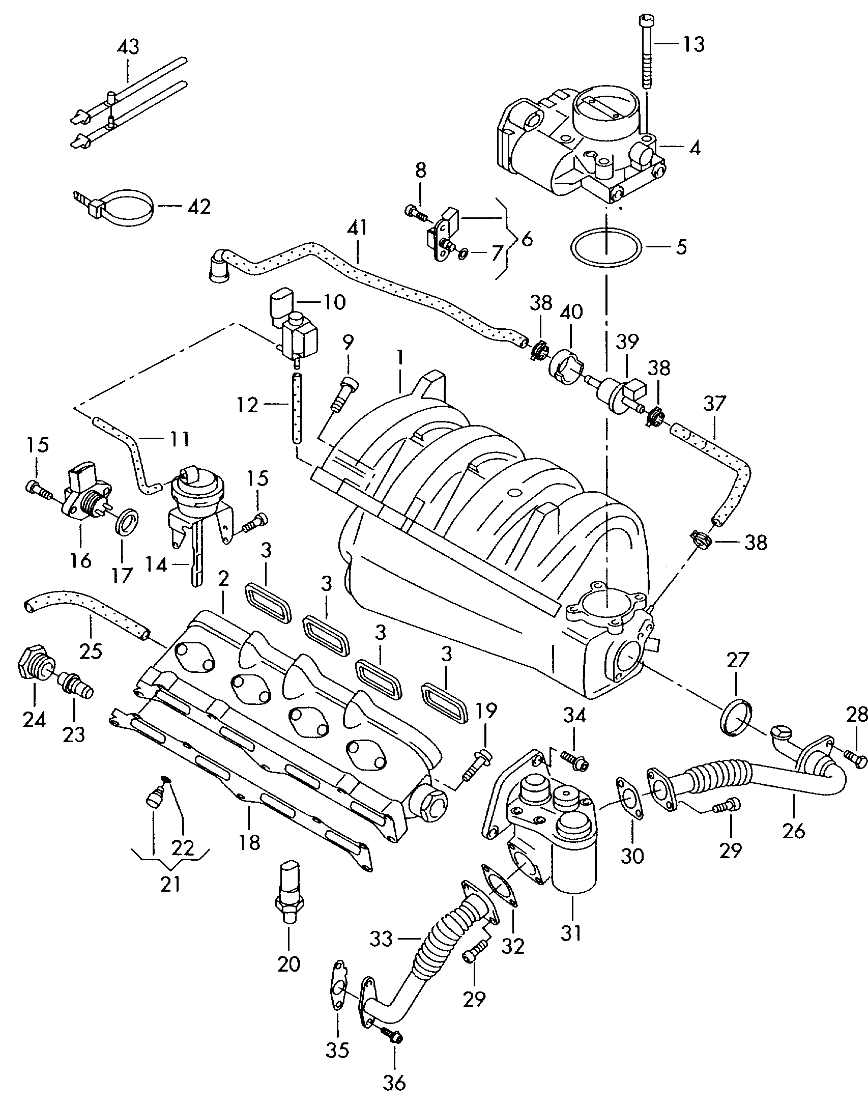 Seat 036 129 717 L - Gasket, intake manifold parts5.com