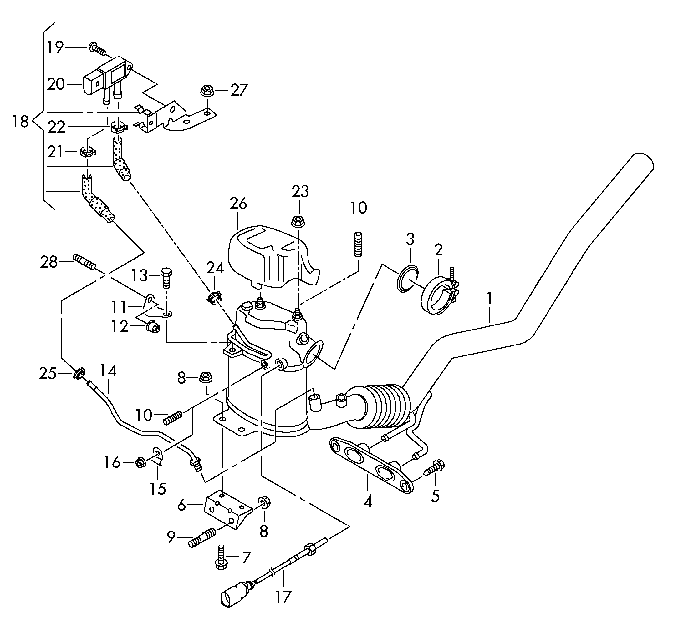 VAG 1K0 131 552L - Senzor, presiune gaze evacuare parts5.com