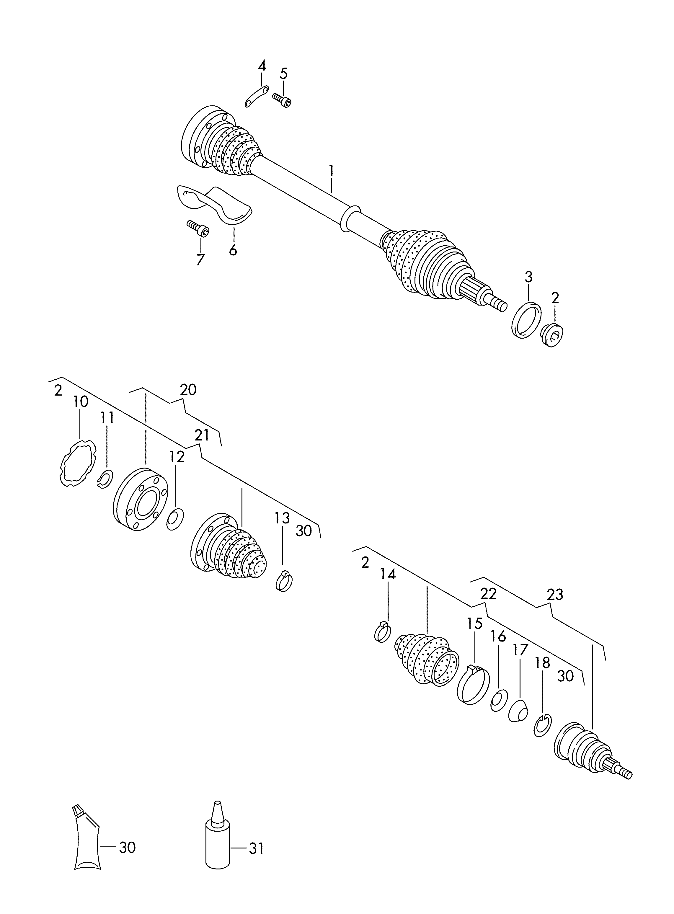 AUDI 6R0 407 761 K - Σετ άρθρωσης, άξονας μετάδ. κίν. parts5.com