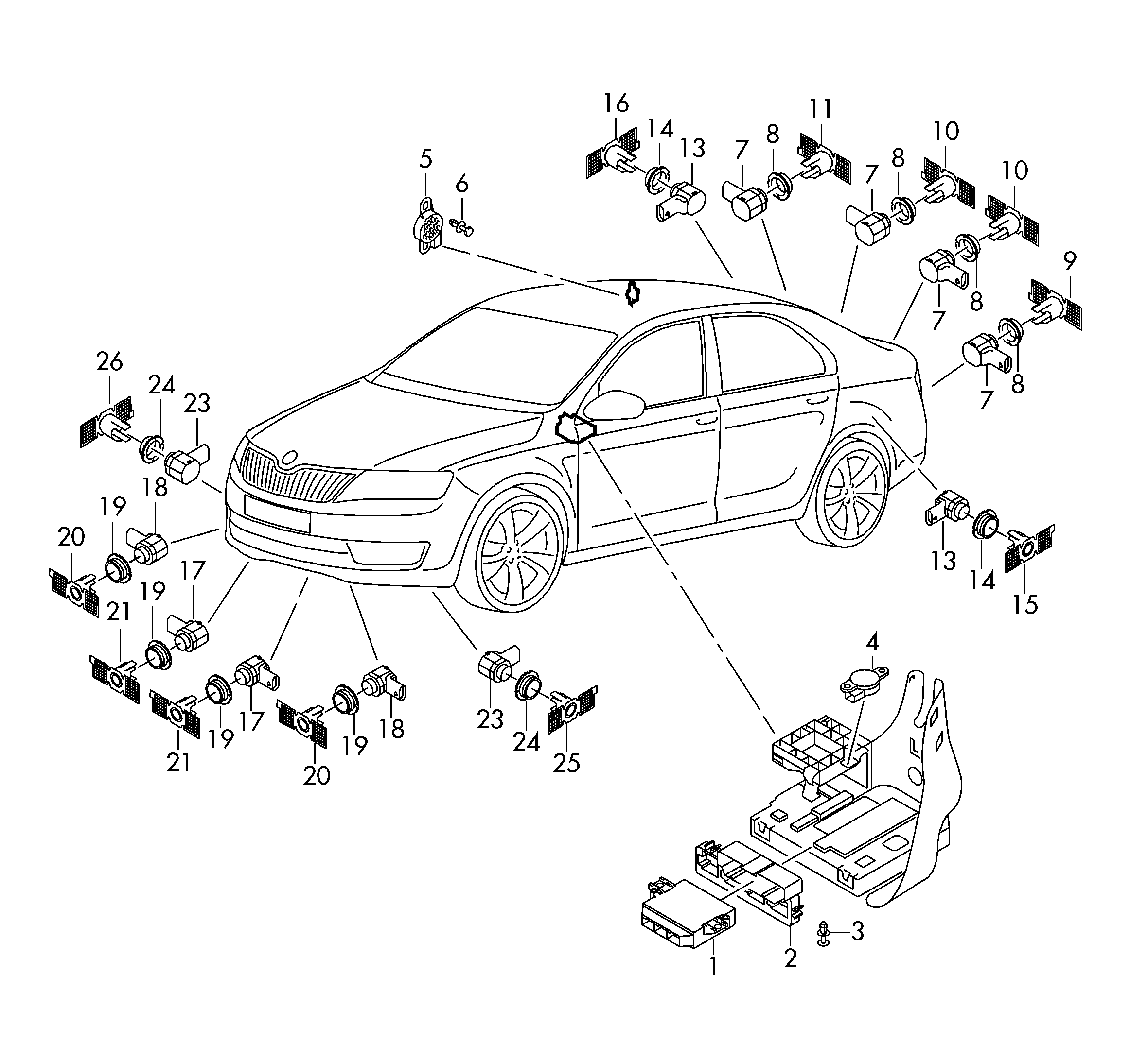 Skoda 5Q0919275B - Sensor, parkimisabi parts5.com