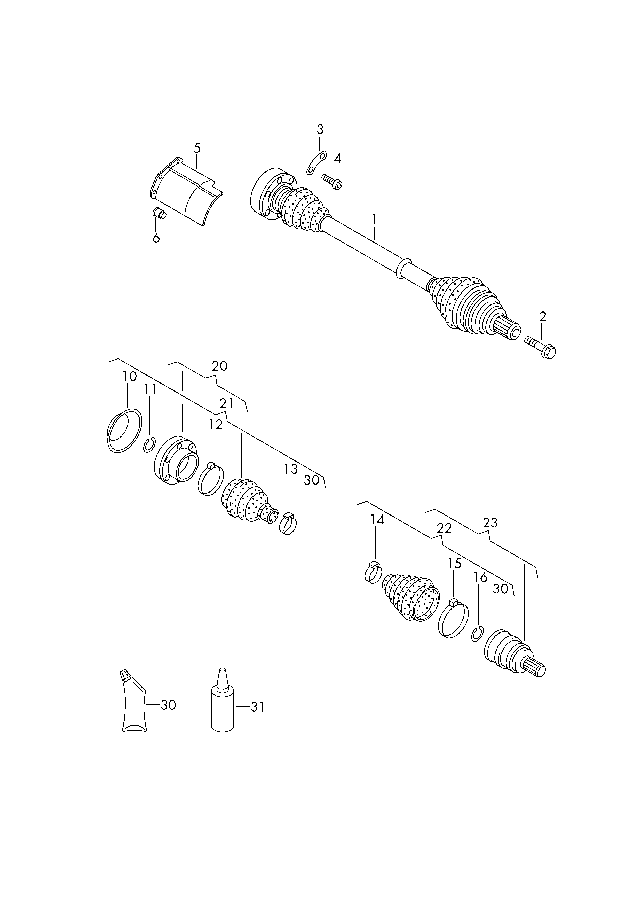 Seat 1K0 498 203 D - Naborani mijeh, pogonsko vratilo parts5.com