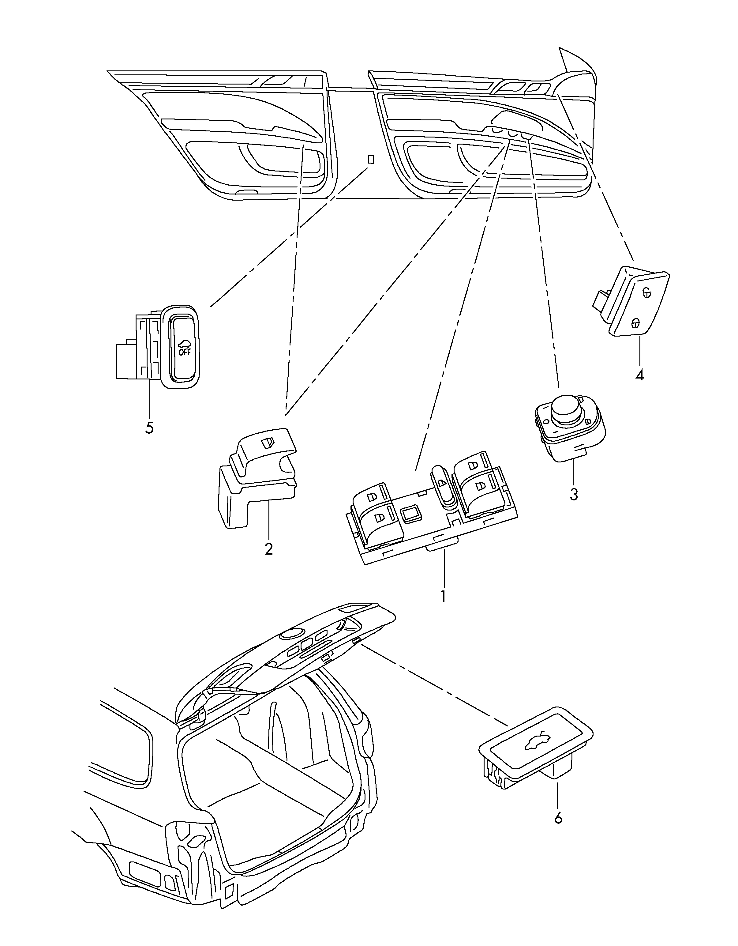 Skoda 5J0 959 855 - Kapcsoló, ablakemelő parts5.com