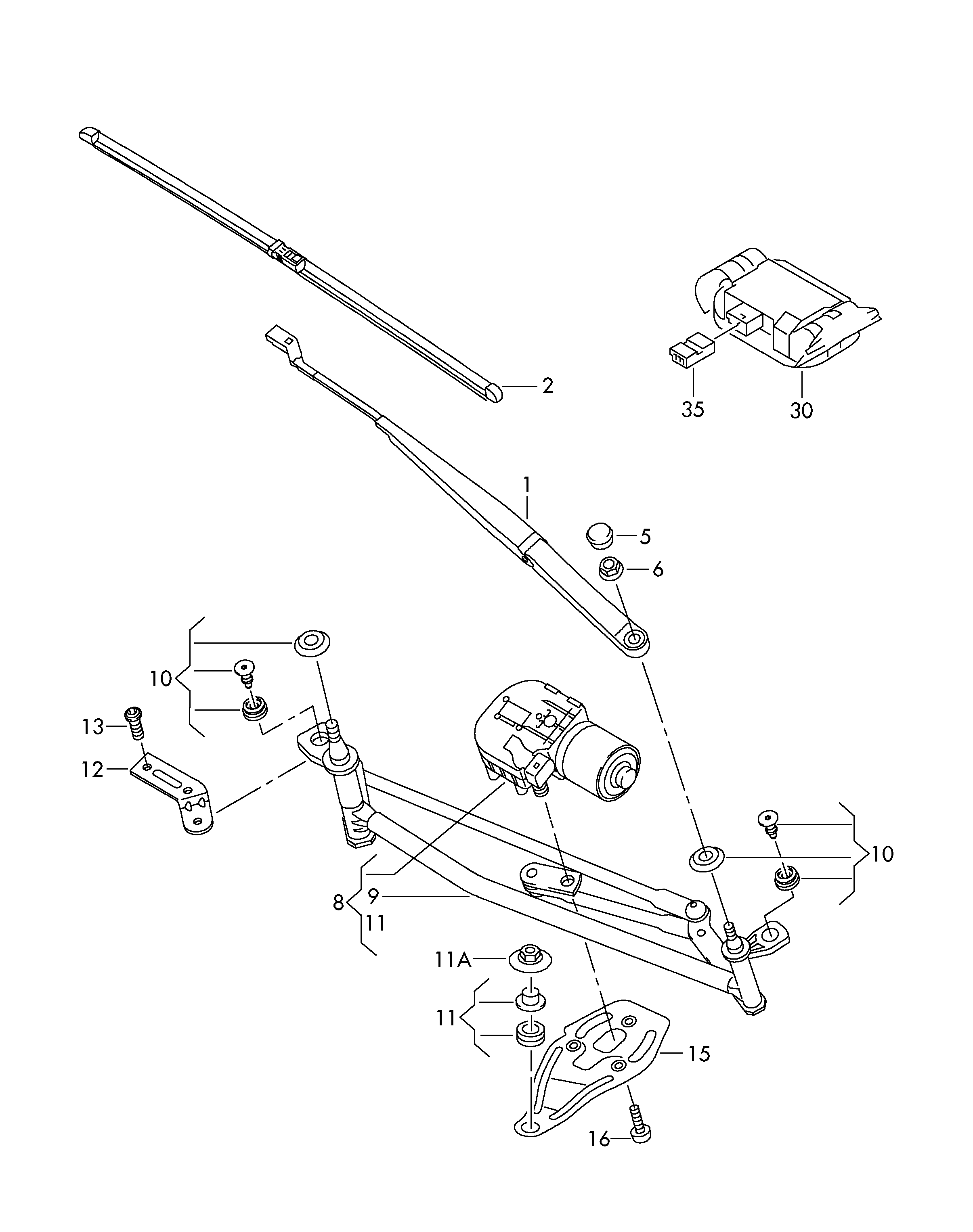 VAG 3T1 998 001 - Silecek süpürgesi parts5.com