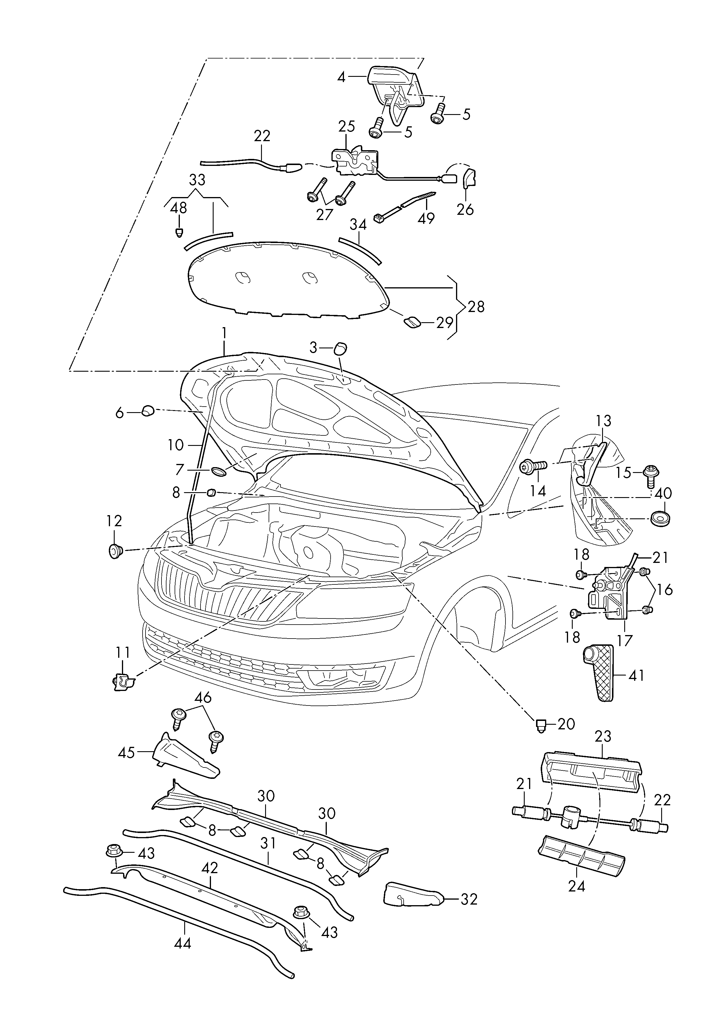 Skoda 5E0823031B - Капот двигателя parts5.com