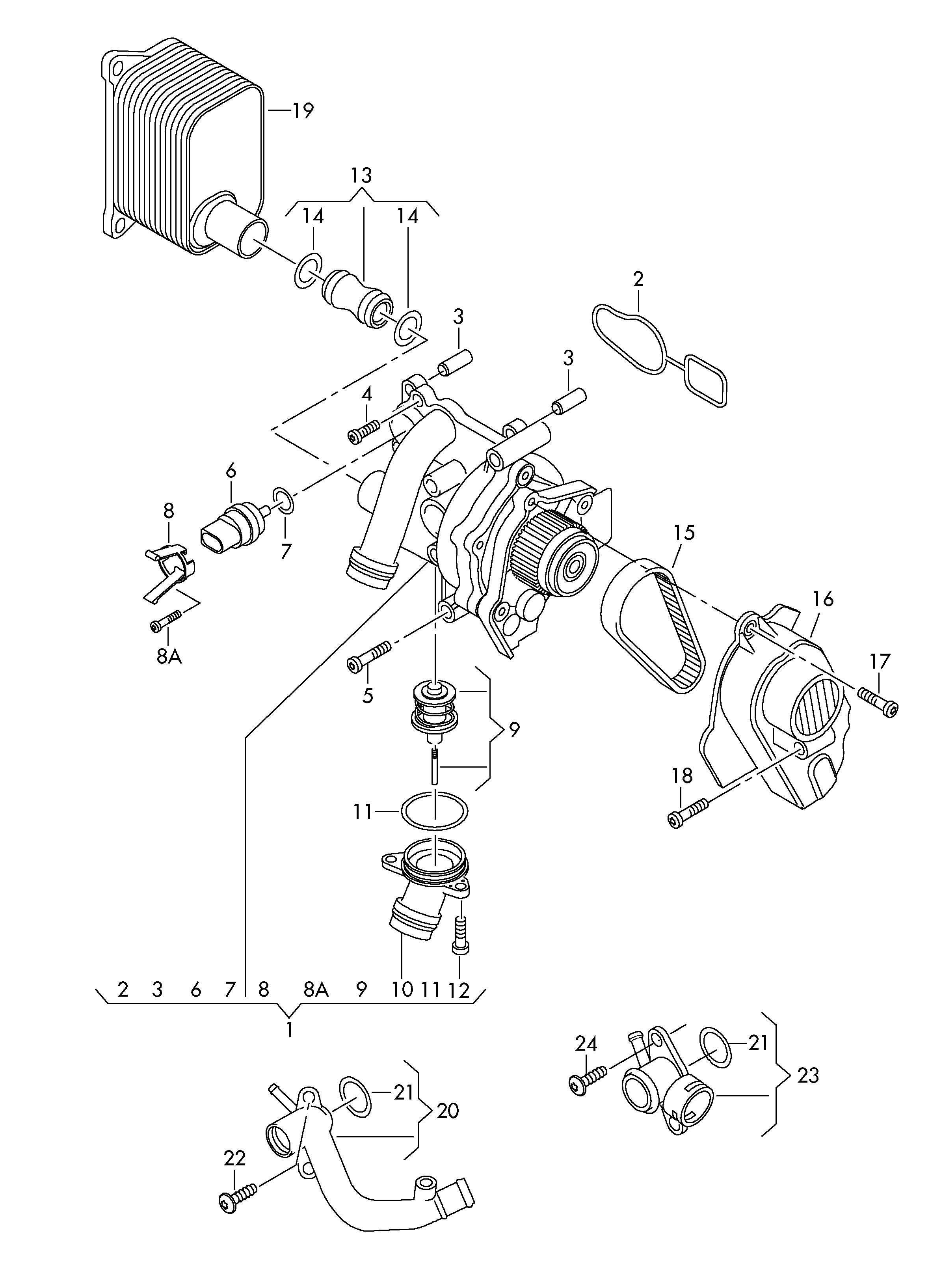 Skoda 06H 121 026 BF - Pompa apa parts5.com