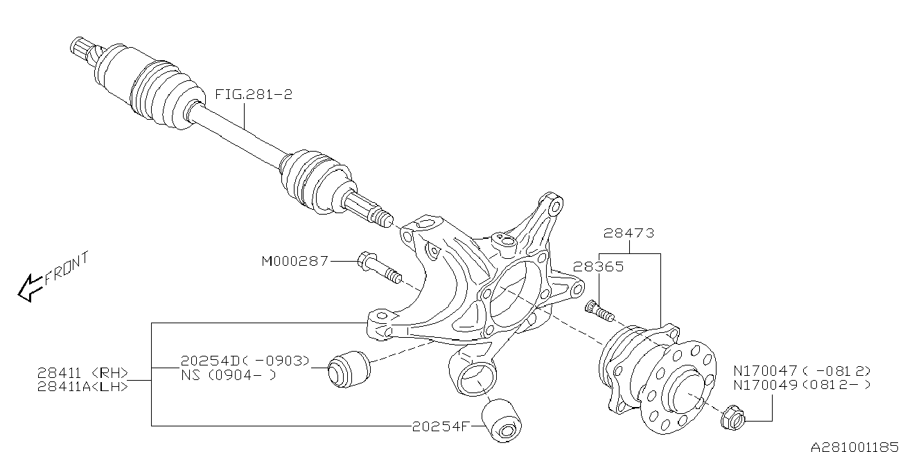 Bedford 28473-FG000 - Wheel hub, bearing Kit parts5.com