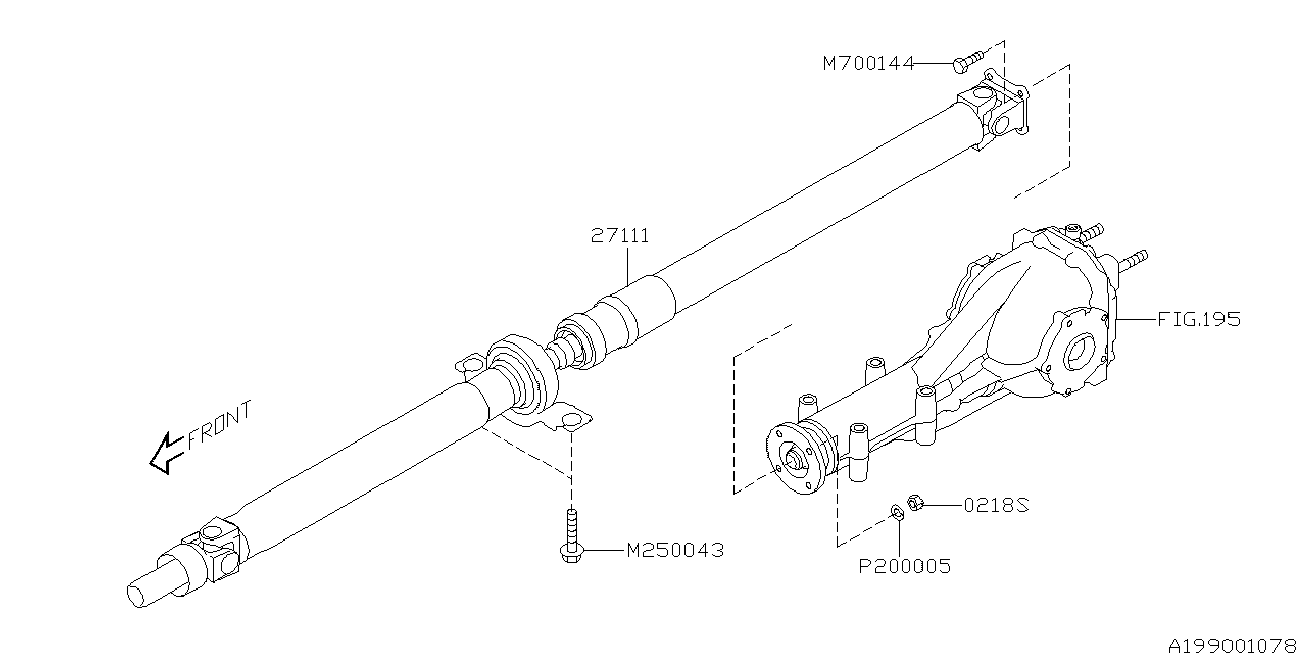 Subaru 27111SC020 - Yataklama, kardan mili parts5.com