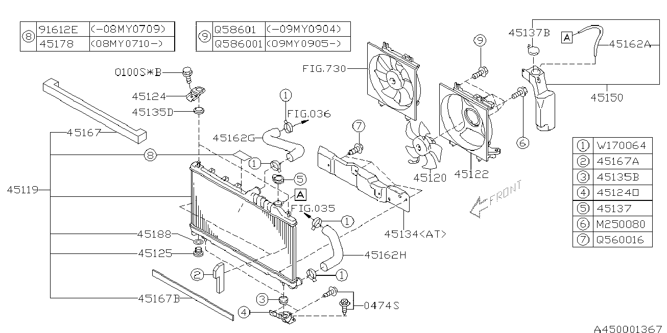 Subaru 45119AG010 - Hladnjak, hlađenje motora parts5.com