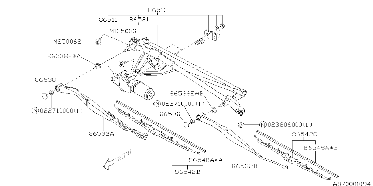 Subaru 86542AE000 - Balai d'essuie-glace parts5.com