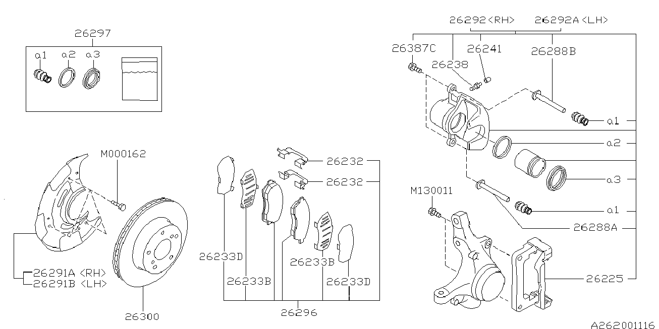 Subaru 26296-AE081 - Komplet pločica, disk-kočnica parts5.com