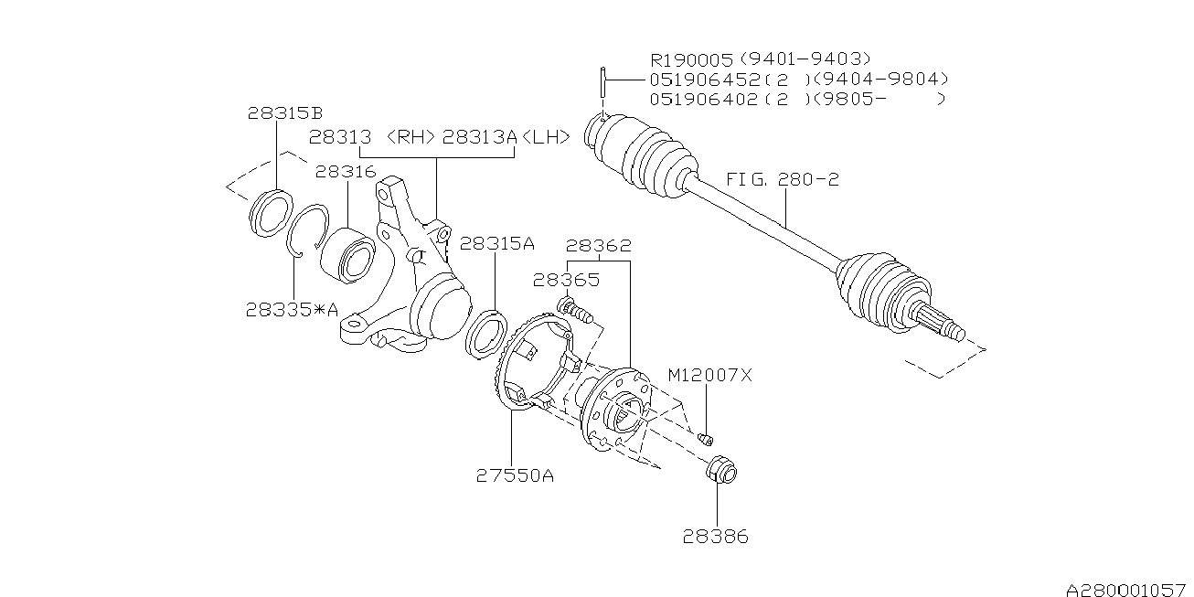 Subaru 28044-AA000 - Tekerlek yatağı seti parts5.com