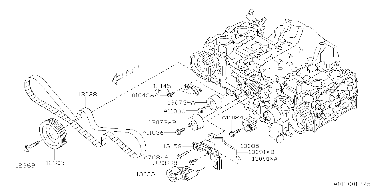 Subaru #13033-AA042 - Zatezač, zupčasti kaiš parts5.com