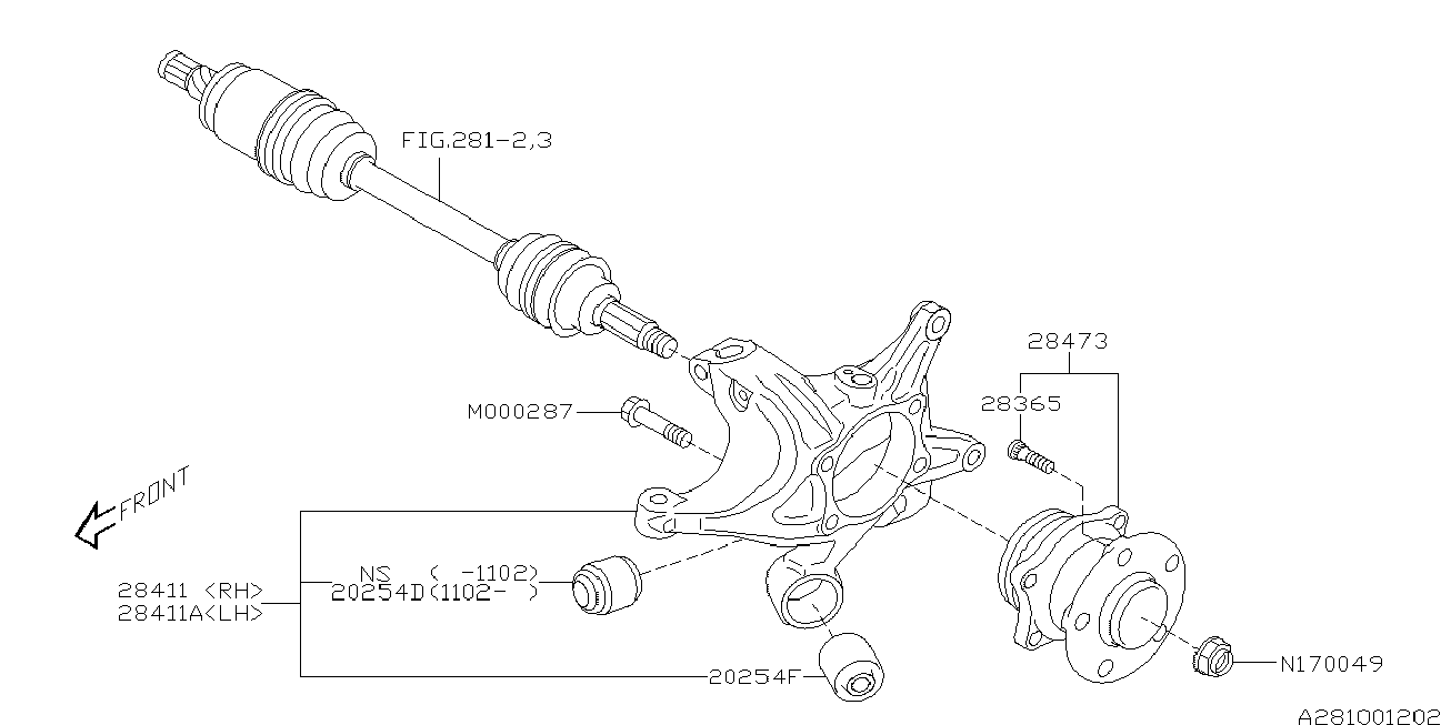 Subaru 28473SC000 - Kit de roulements de roue parts5.com