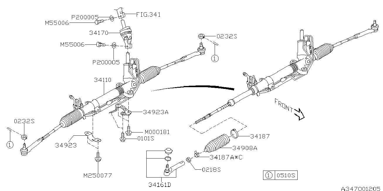 Subaru 34141-AC0109E - Tie Rod End parts5.com