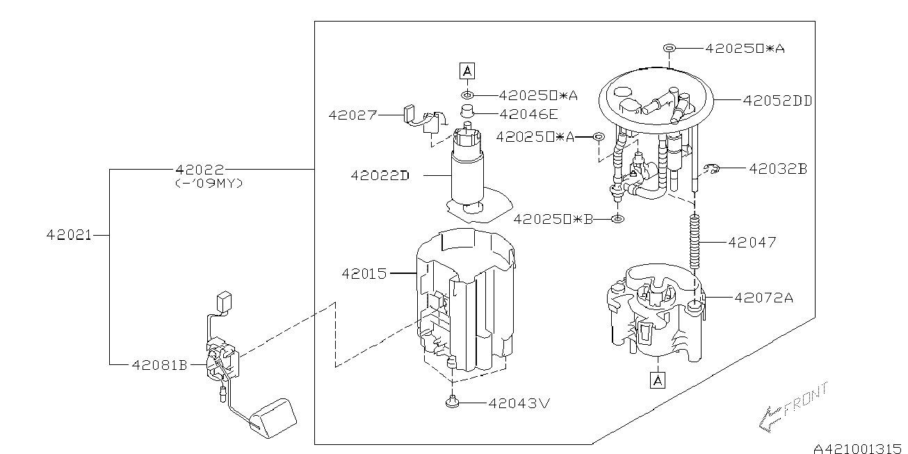 Subaru 42072AG16A - Filtro combustible parts5.com