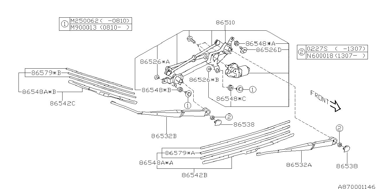 Subaru 86542-FG160 - Wiper Blade parts5.com