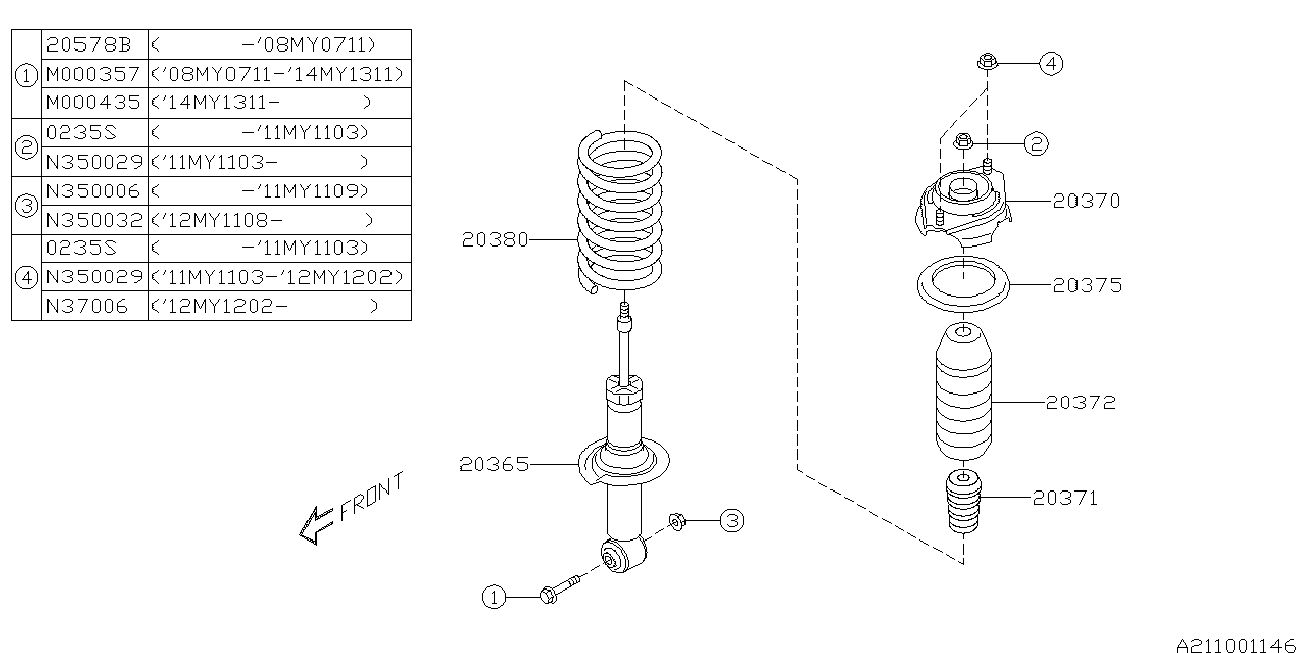 Subaru 20370FG010 - Coupelle de suspension parts5.com