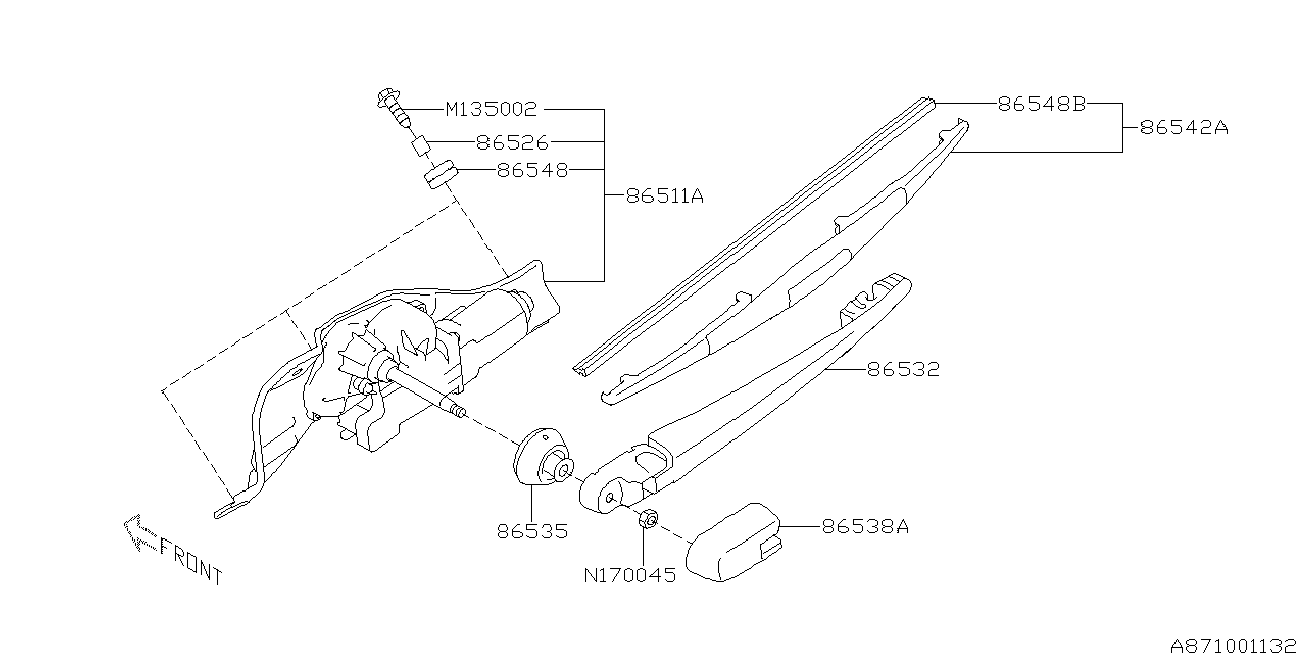 Subaru 86548KG080 - Metlica brisača parts5.com