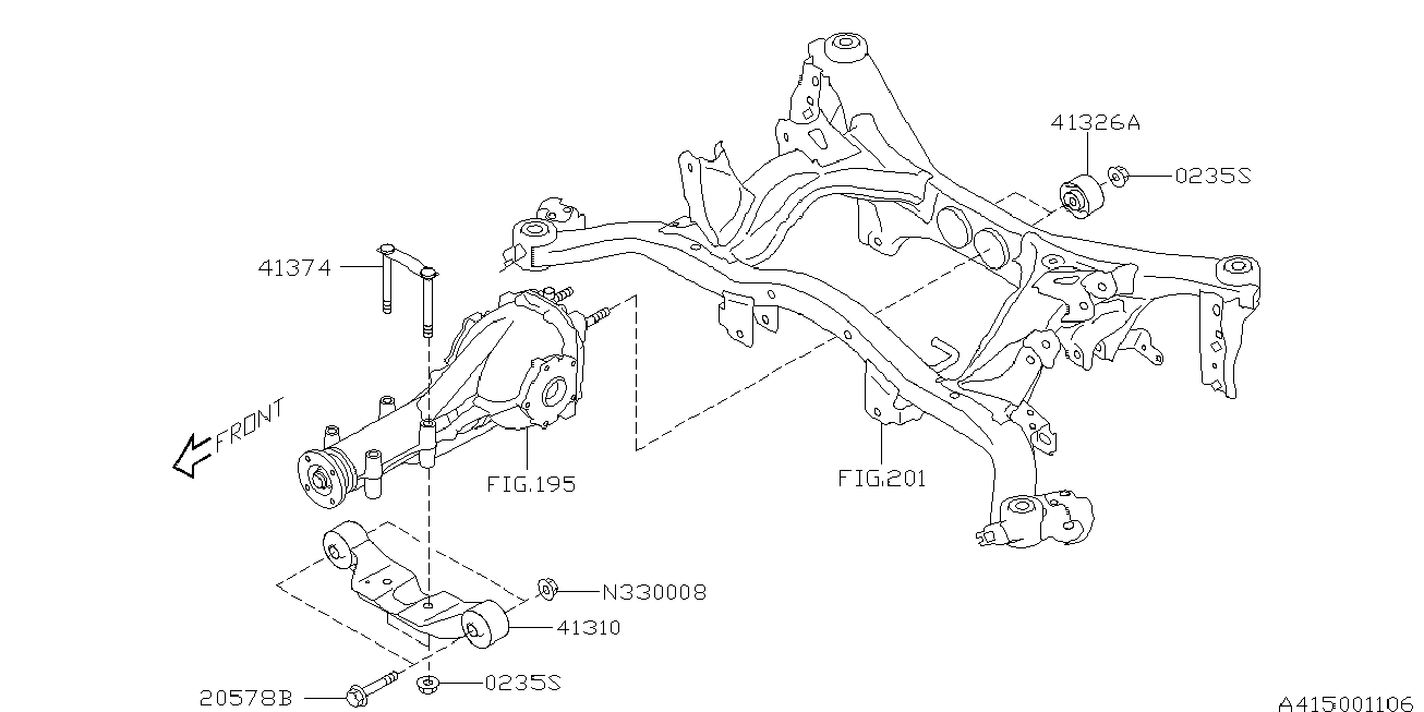 Subaru 41322FJ010 - Yataklama, diferansiyel parts5.com