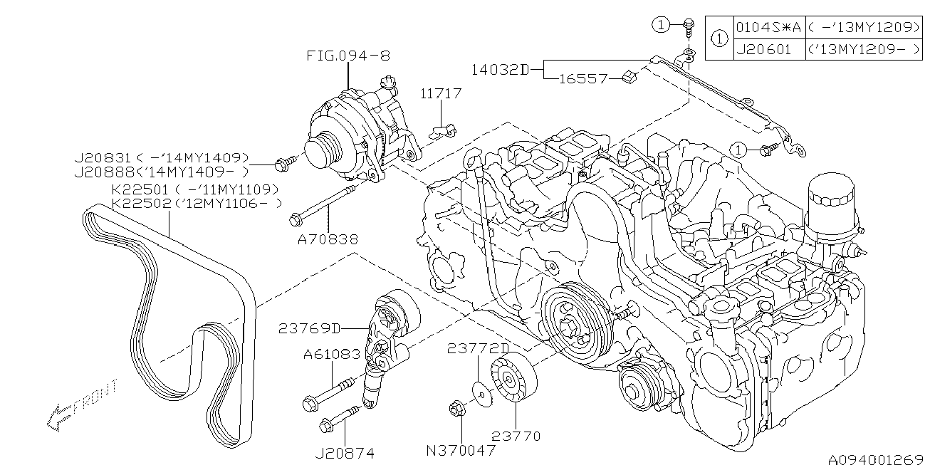 Subaru 809225020 - Keilrippenriemen parts5.com