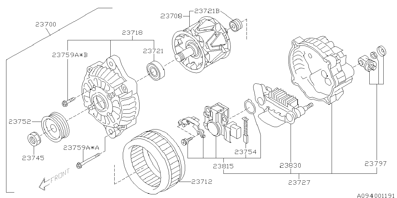 Subaru 23700-AA370 - Alternator parts5.com