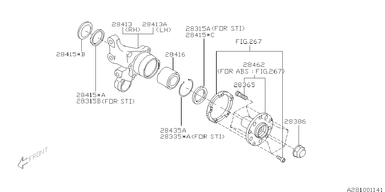 Subaru 28016-FC001 - Tekerlek yatağı seti parts5.com