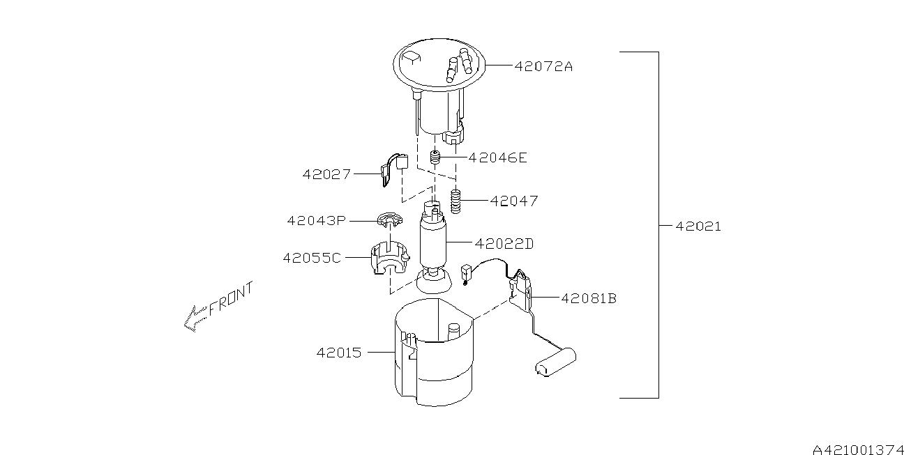 Subaru 42021FJ000 - PUMP ASSEMBLY-FUEL parts5.com