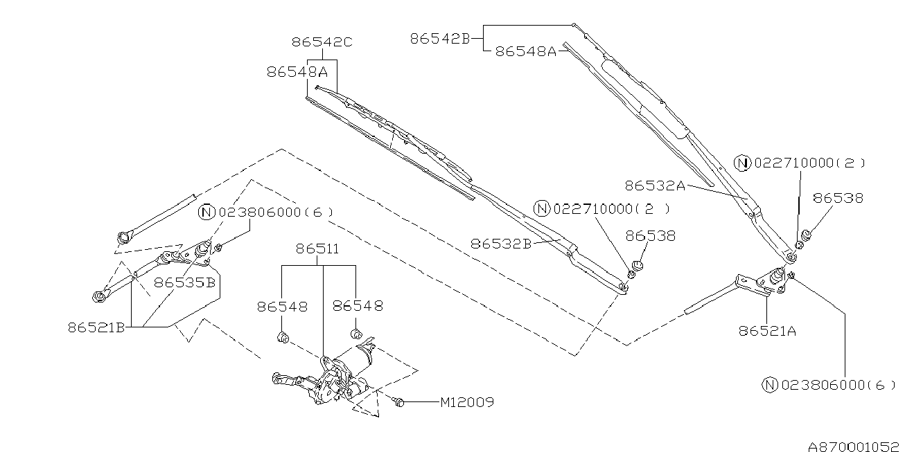 Subaru 86542FC050 - Balai d'essuie-glace parts5.com