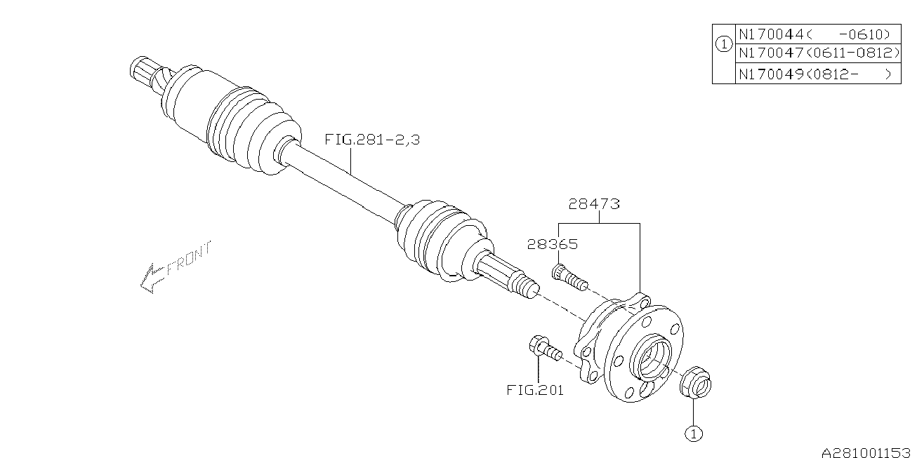 Subaru 28473-AG001 - Wheel hub, bearing Kit parts5.com