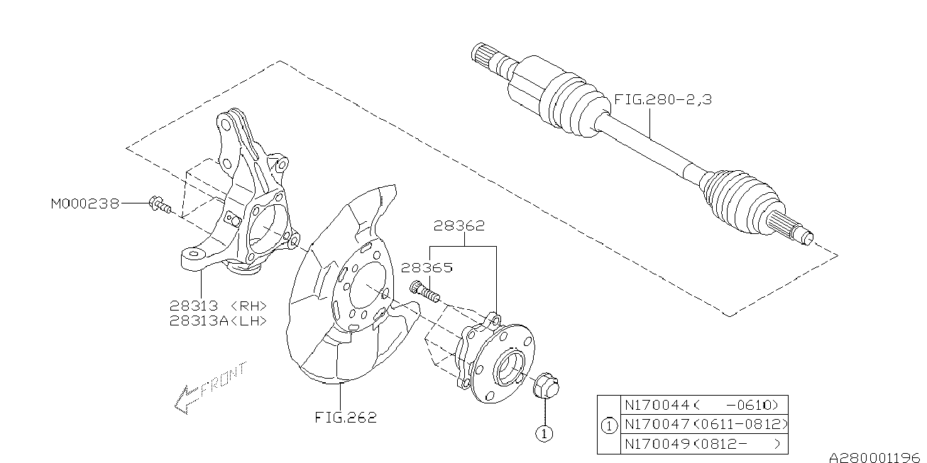 Subaru 28373-FG000 - Комплект колесен лагер parts5.com