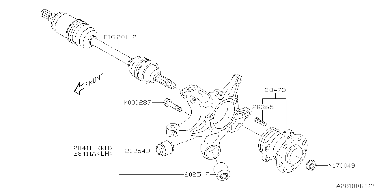 Subaru 28473-FJ020 - Sada ložisek kol parts5.com